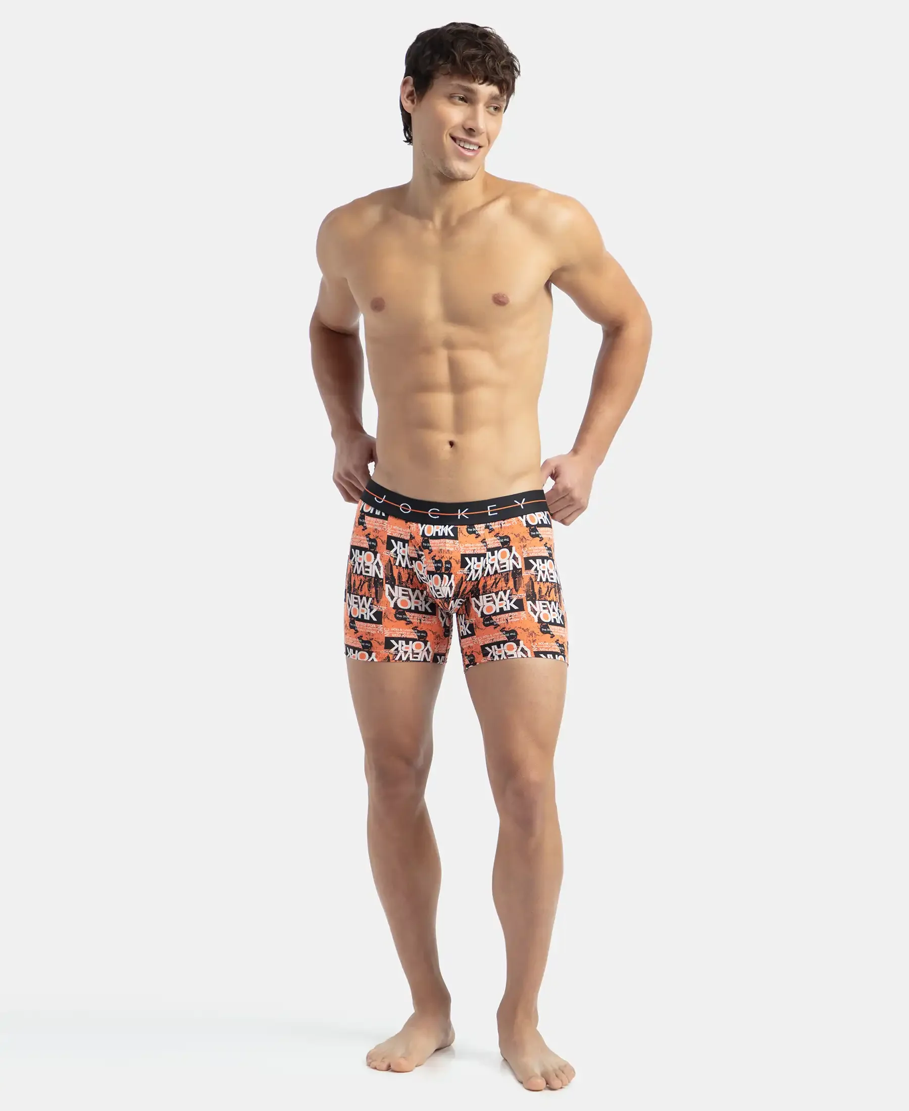 Super Combed Cotton Elastane Printed Boxer Brief with Ultrasoft Waistband - Flamingo - Image 4