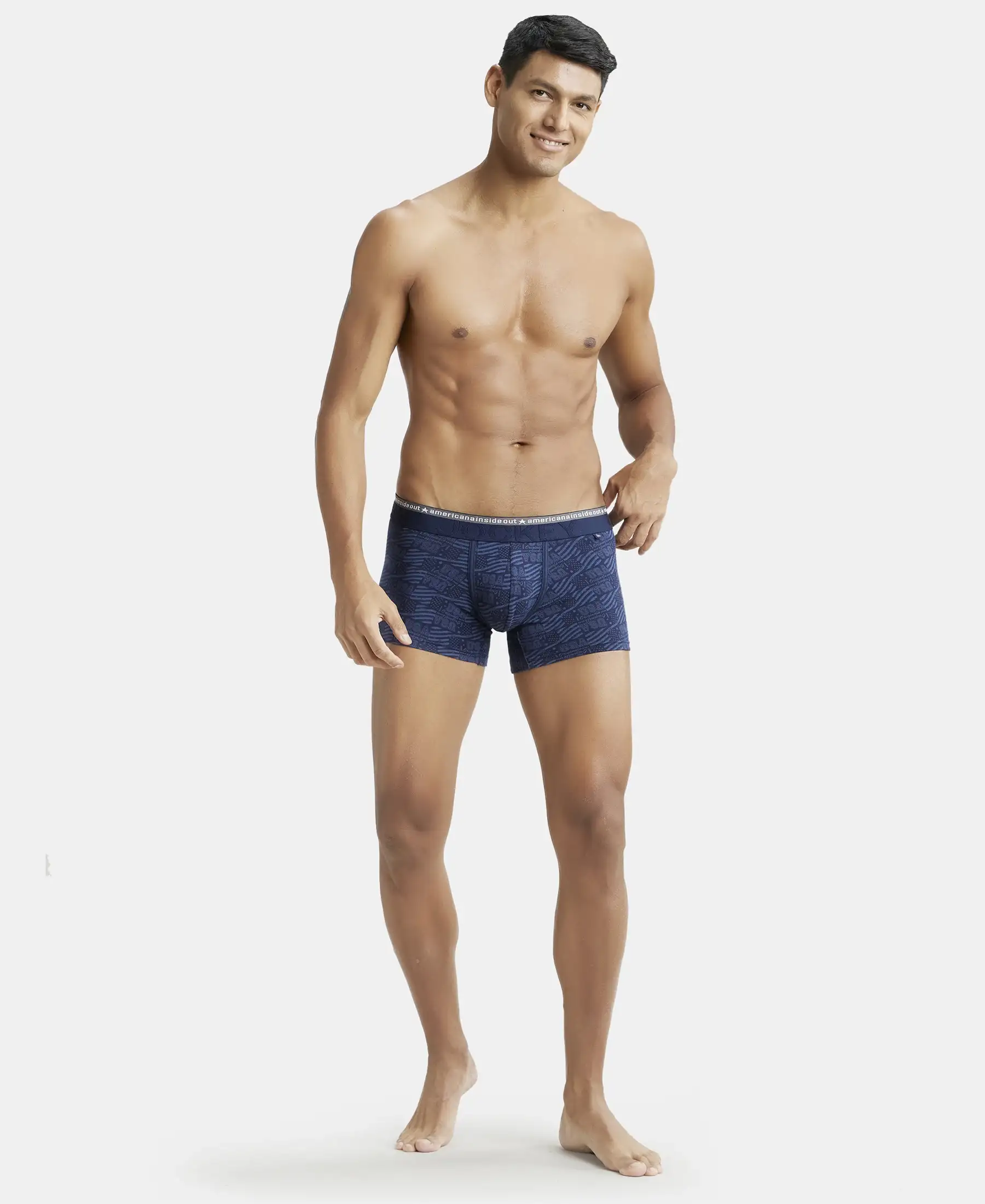 Super Combed Cotton Elastane Stretch Printed Trunk with Ultrasoft Waistband - Assorted (Pack of 2) - Image 10
