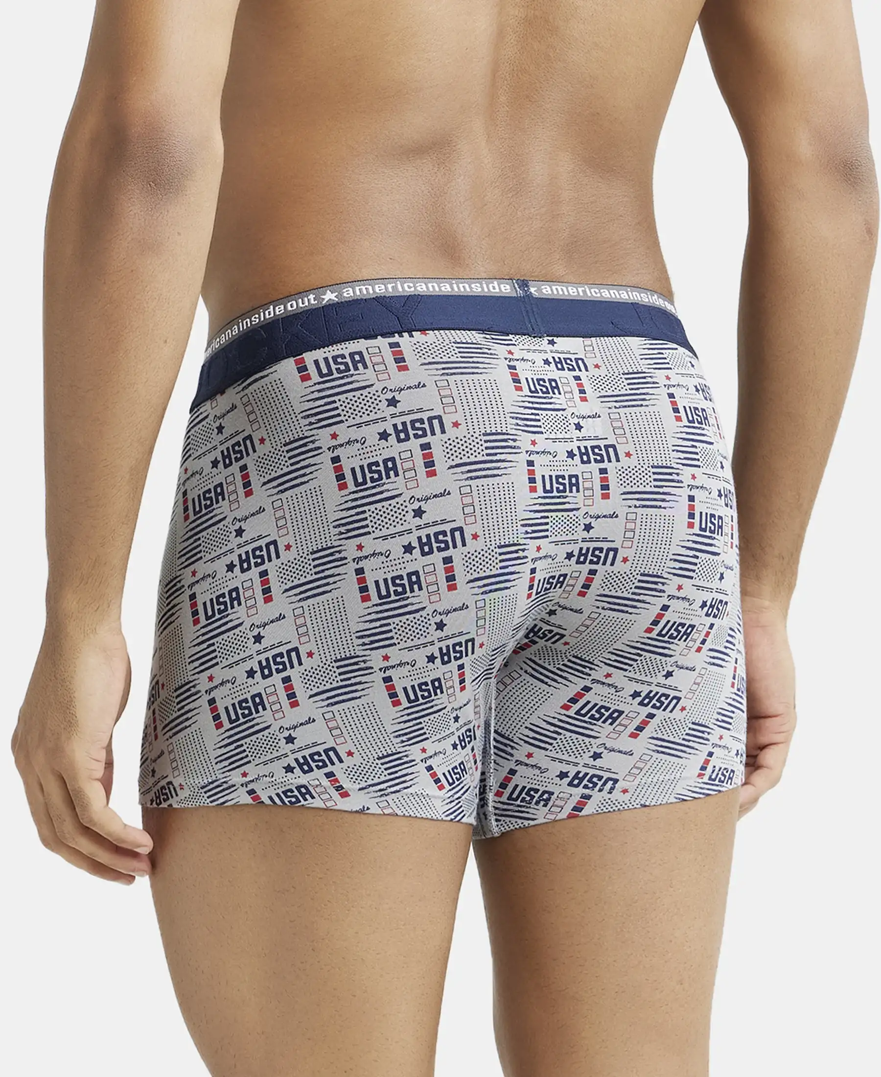 Super Combed Cotton Elastane Stretch Printed Trunk with Ultrasoft Waistband - Assorted (Pack of 2) - Image 14