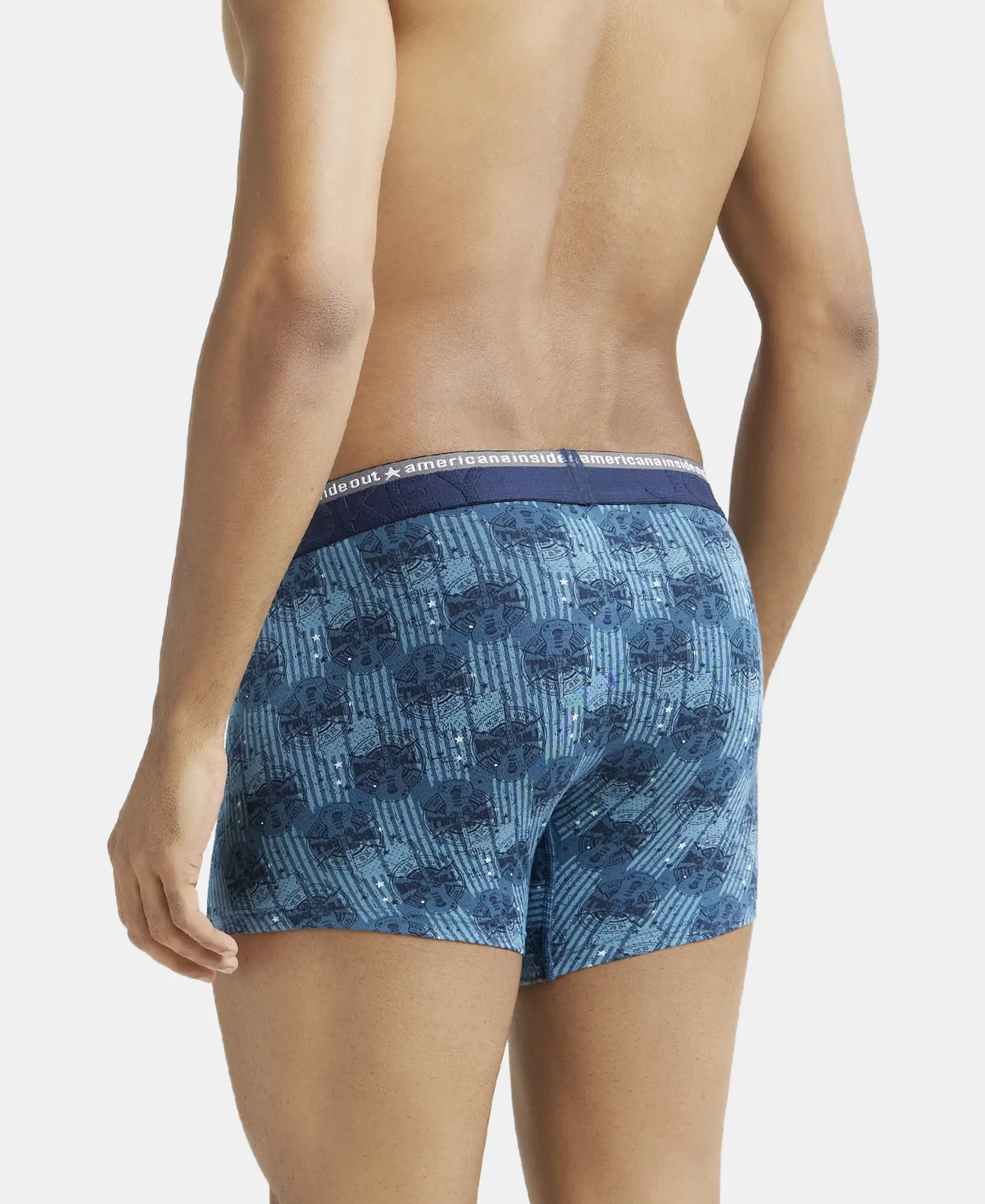 Super Combed Cotton Elastane Stretch Printed Trunk with Ultrasoft Waistband - Assorted (Pack of 2) - Image 19