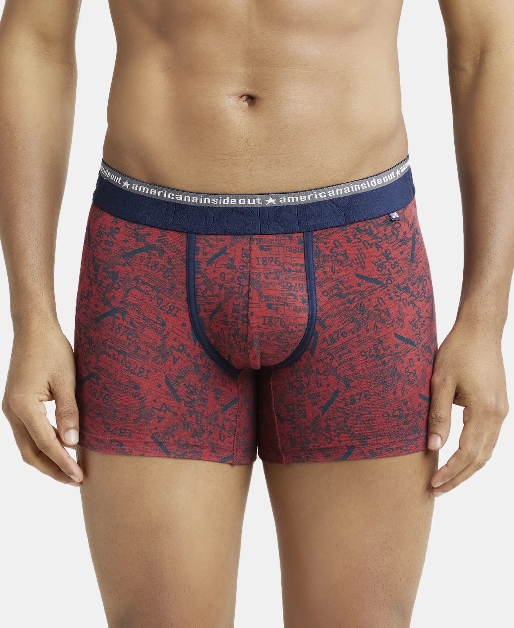 Super Combed Cotton Elastane Stretch Printed Trunk with Ultrasoft Waistband - Assorted (Pack of 2) - Image 2