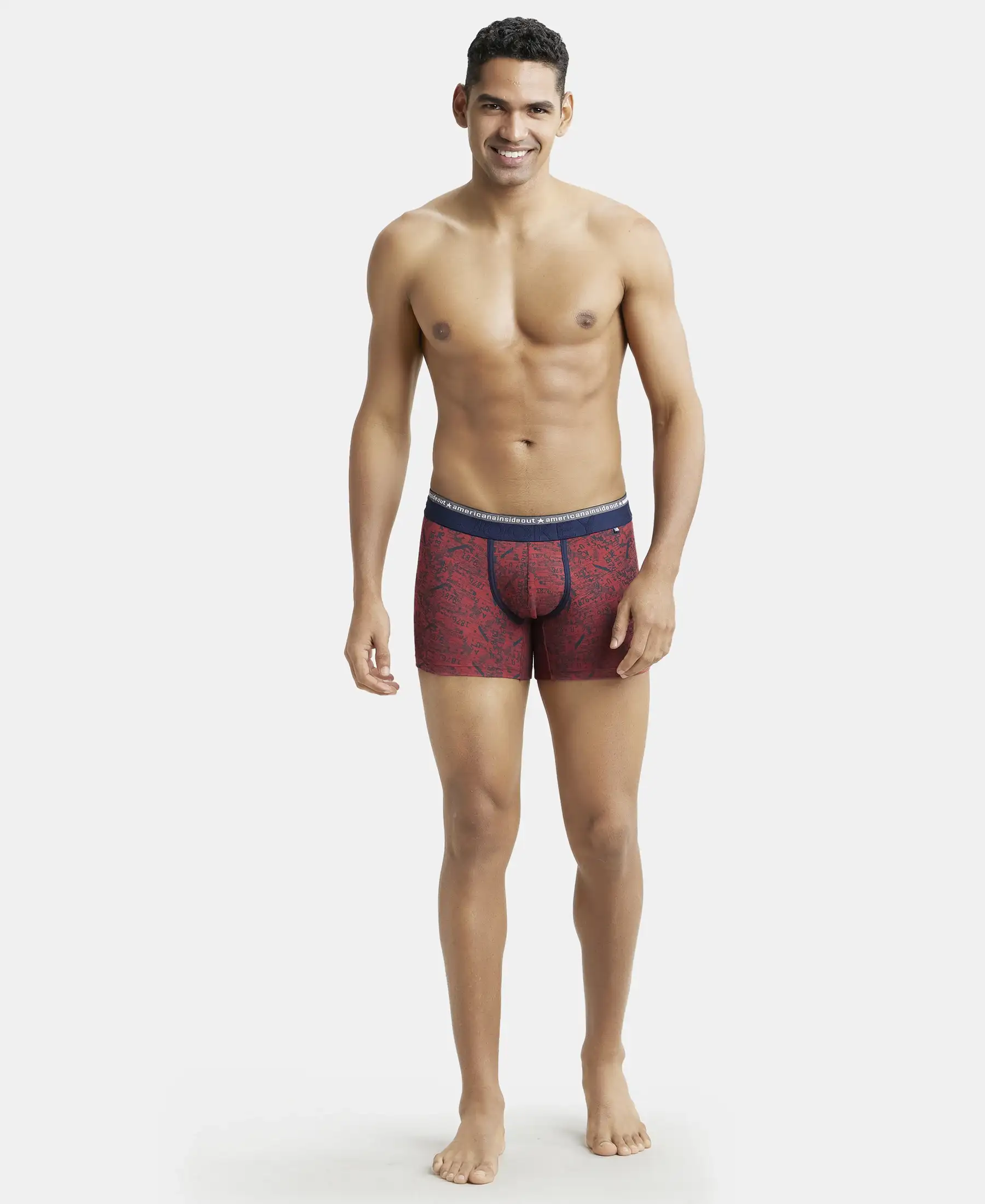 Super Combed Cotton Elastane Stretch Printed Trunk with Ultrasoft Waistband - Assorted (Pack of 2) - Image 4