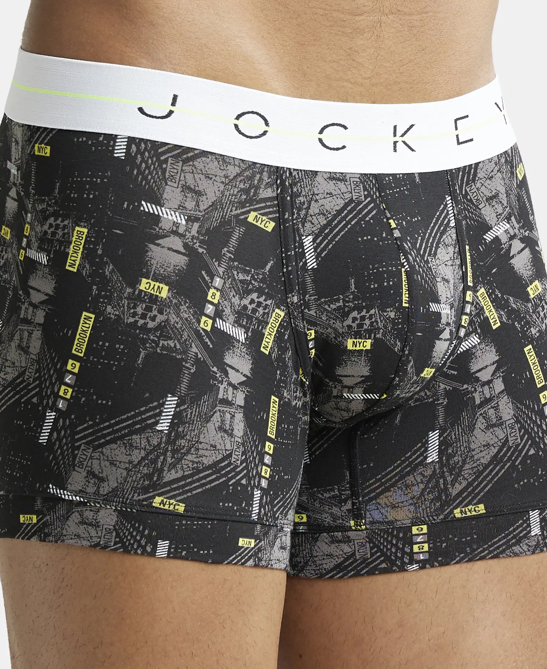 Super Combed Cotton Elastane Printed Trunk with Ultrasoft Waistband - Black - Image 6