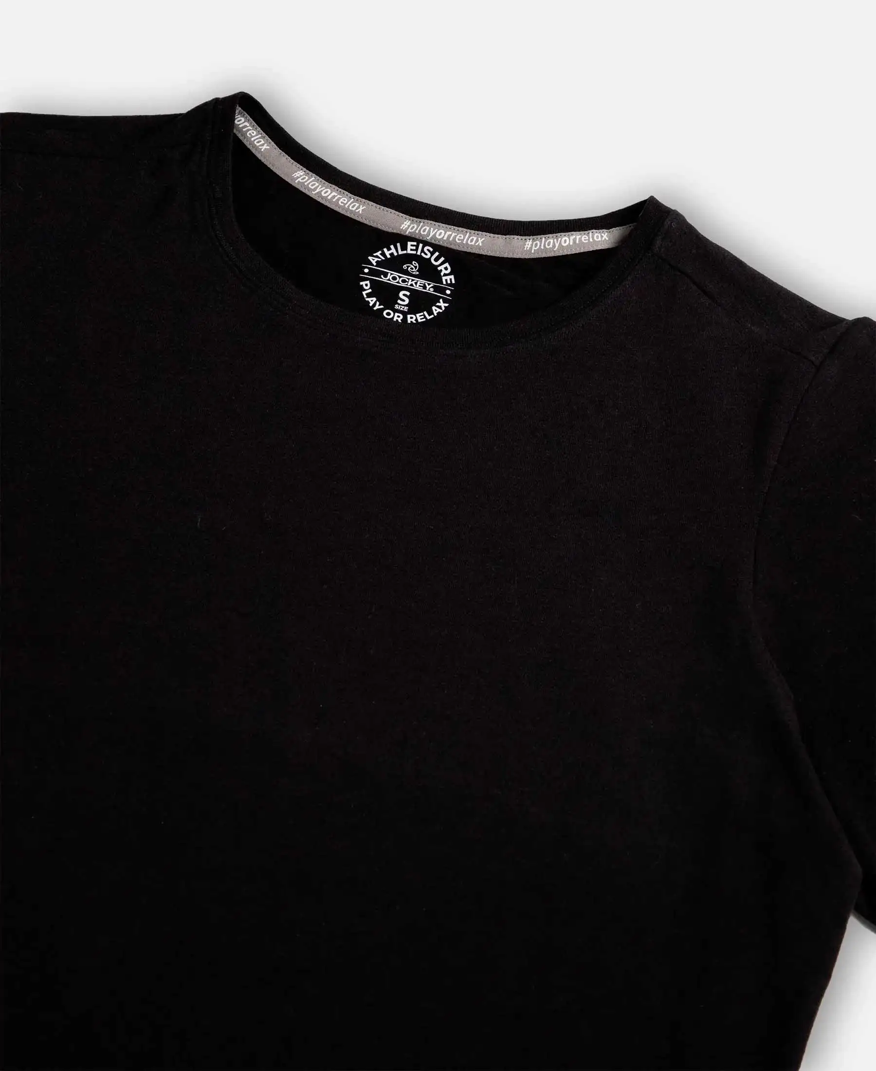 Super Combed Cotton Elastane Stretch Regular Fit Solid Round Neck Half Sleeve T-Shirt - Black - Image 8