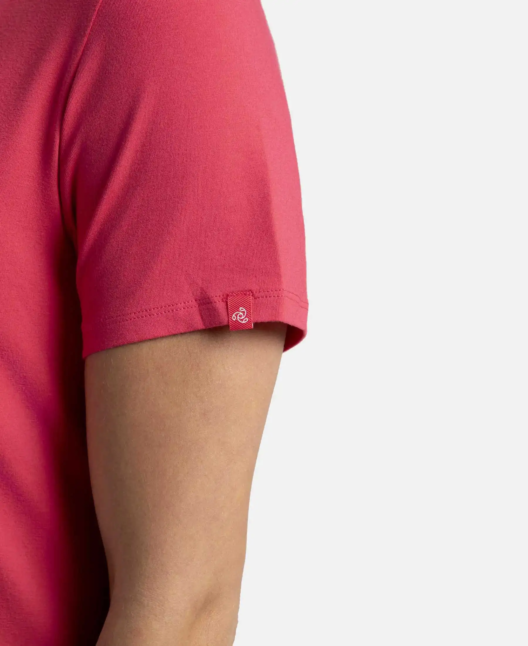 Super Combed Cotton Elastane Stretch Regular Fit Solid V Neck Half Sleeve T-Shirt - Ruby - Image 8