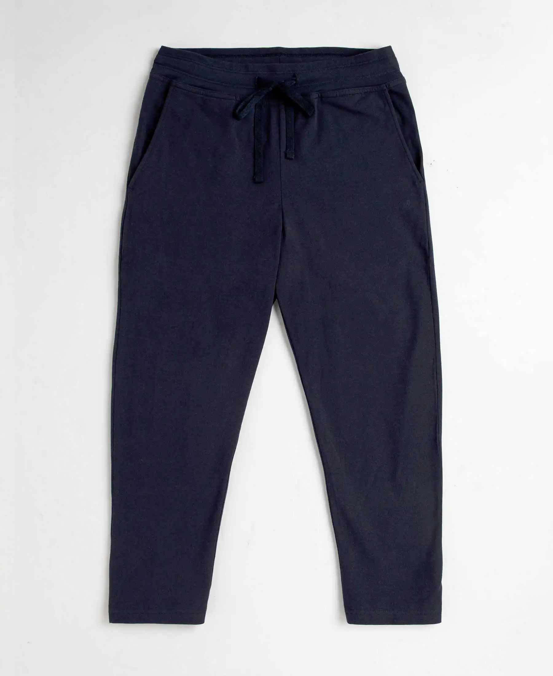 Super Combed Cotton Elastane Stretch Slim Fit Capri with Side Pockets - Navy Blazer - Image 8