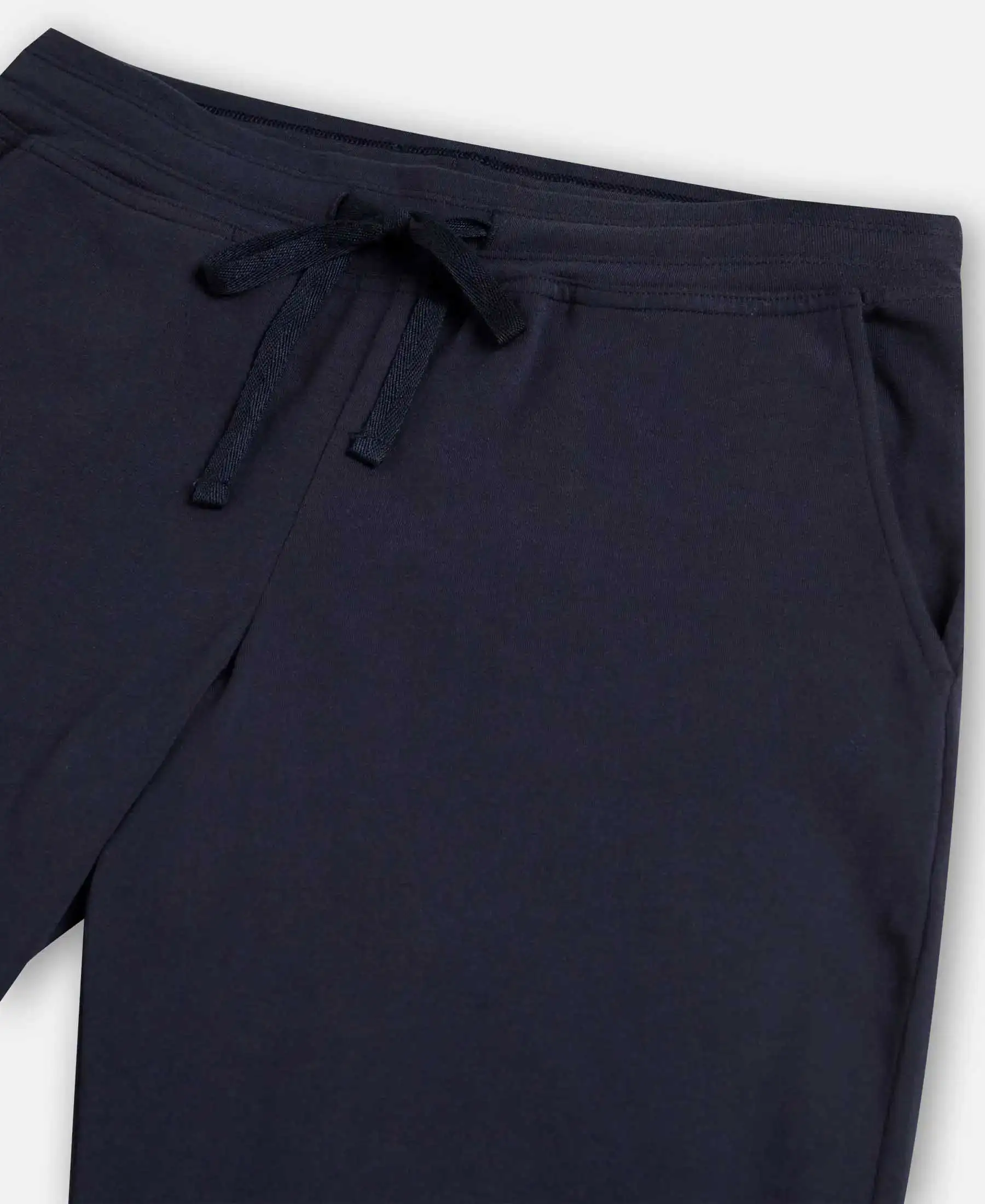 Super Combed Cotton Elastane Stretch Slim Fit Capri with Side Pockets - Navy Blazer - Image 9