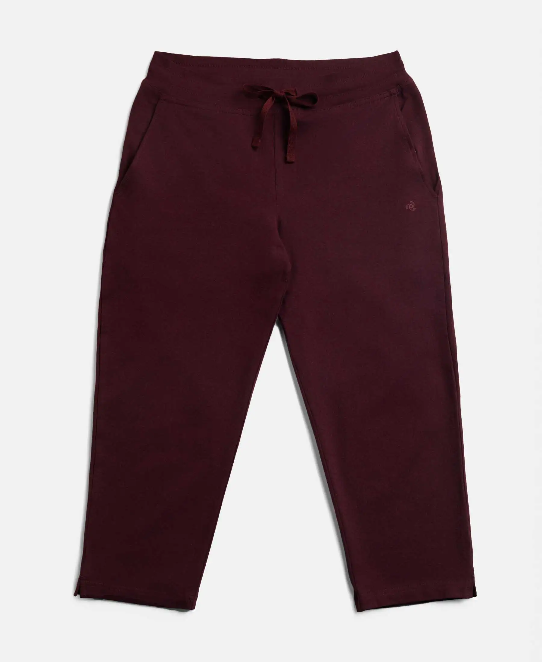 Super Combed Cotton Elastane Stretch Slim Fit Capri with Side Pockets - Wine Tasting - Image 8