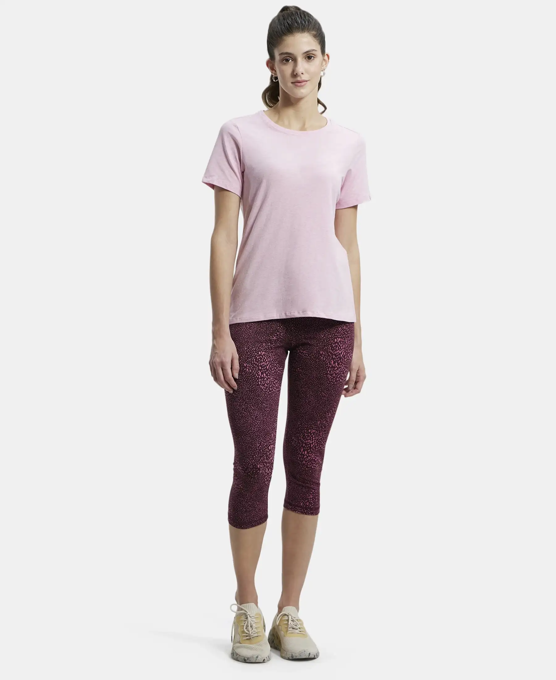 Super Combed Cotton Elastane Stretch Slim Fit Capri with Ultrasoft Waistband - Wine Tasting Print - Image 4