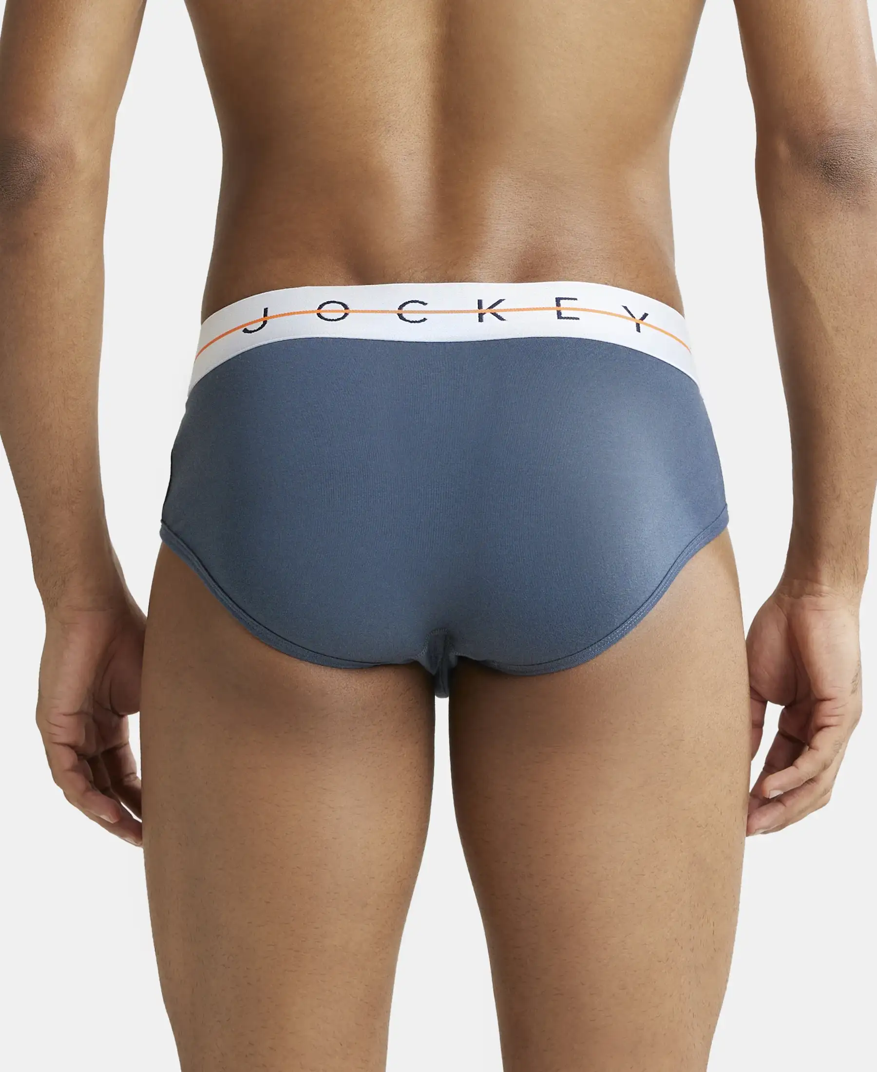 Super Combed Cotton Elastane Stretch Solid Brief with Ultrasoft Waistband - Mid Night Navy - Image 3
