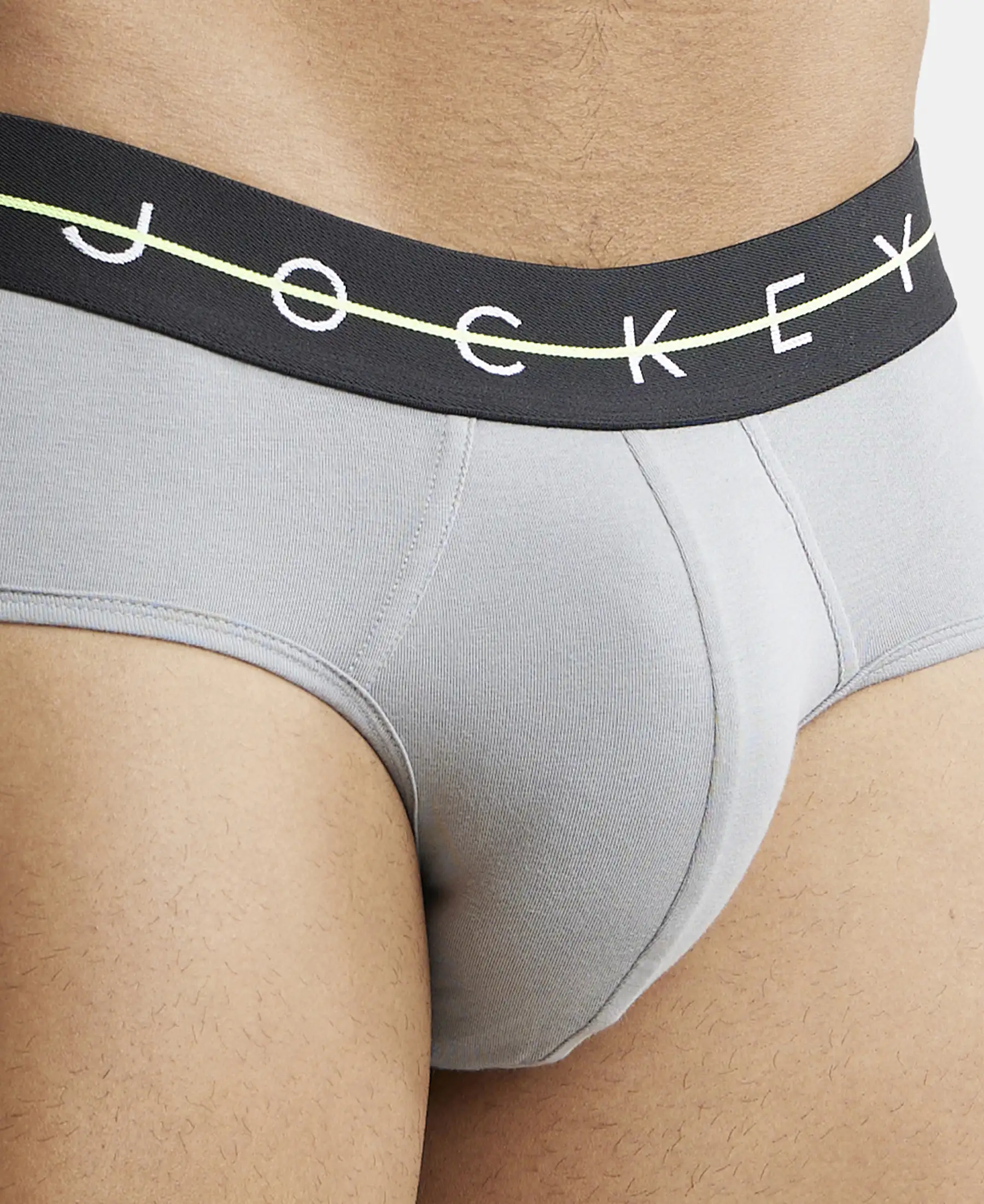 Super Combed Cotton Elastane Stretch Solid Brief with Ultrasoft Waistband - Monument - Image 7