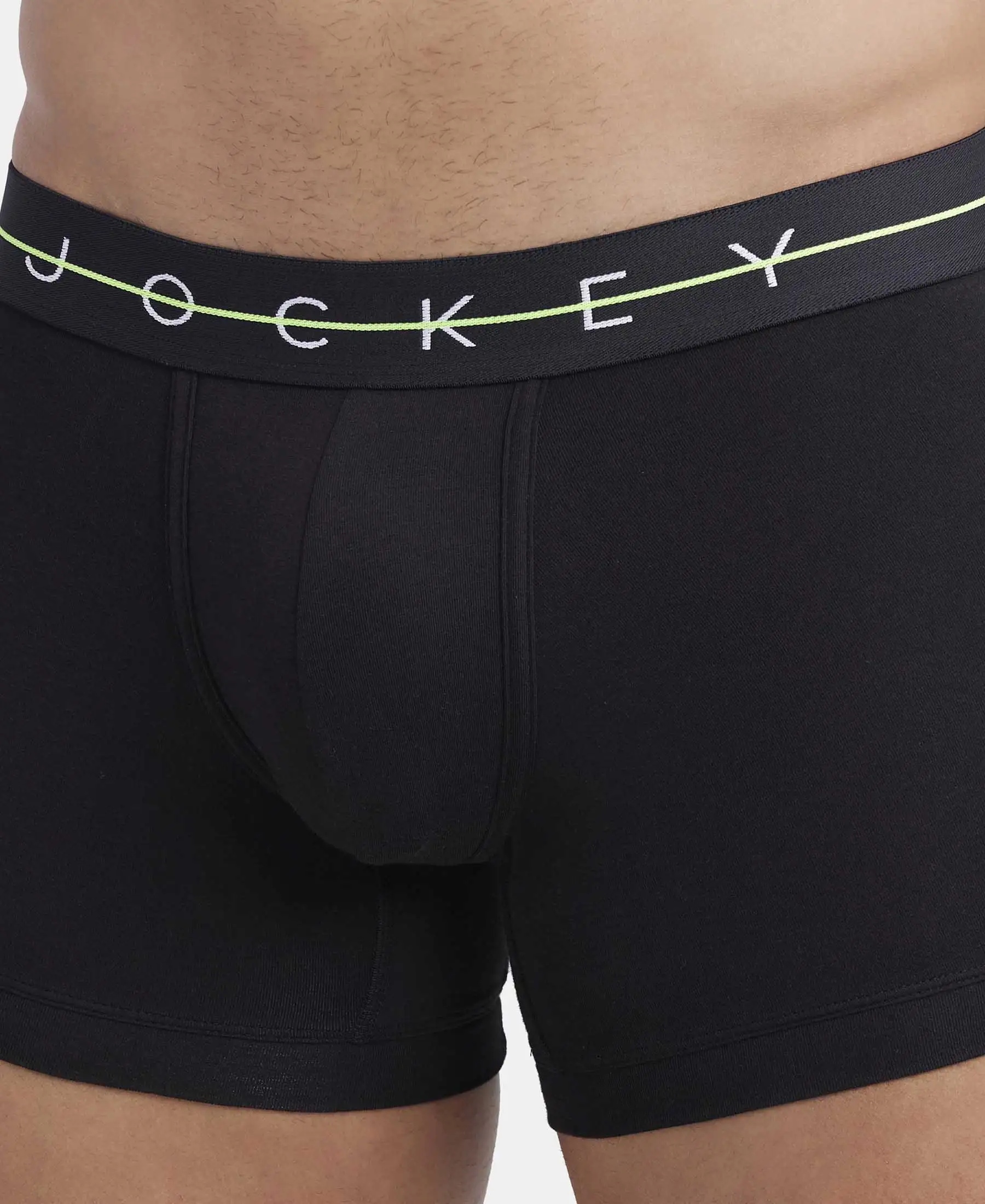 Super Combed Cotton Elastane Stretch Solid Trunk with Ultrasoft Waistband - Black - Image 6