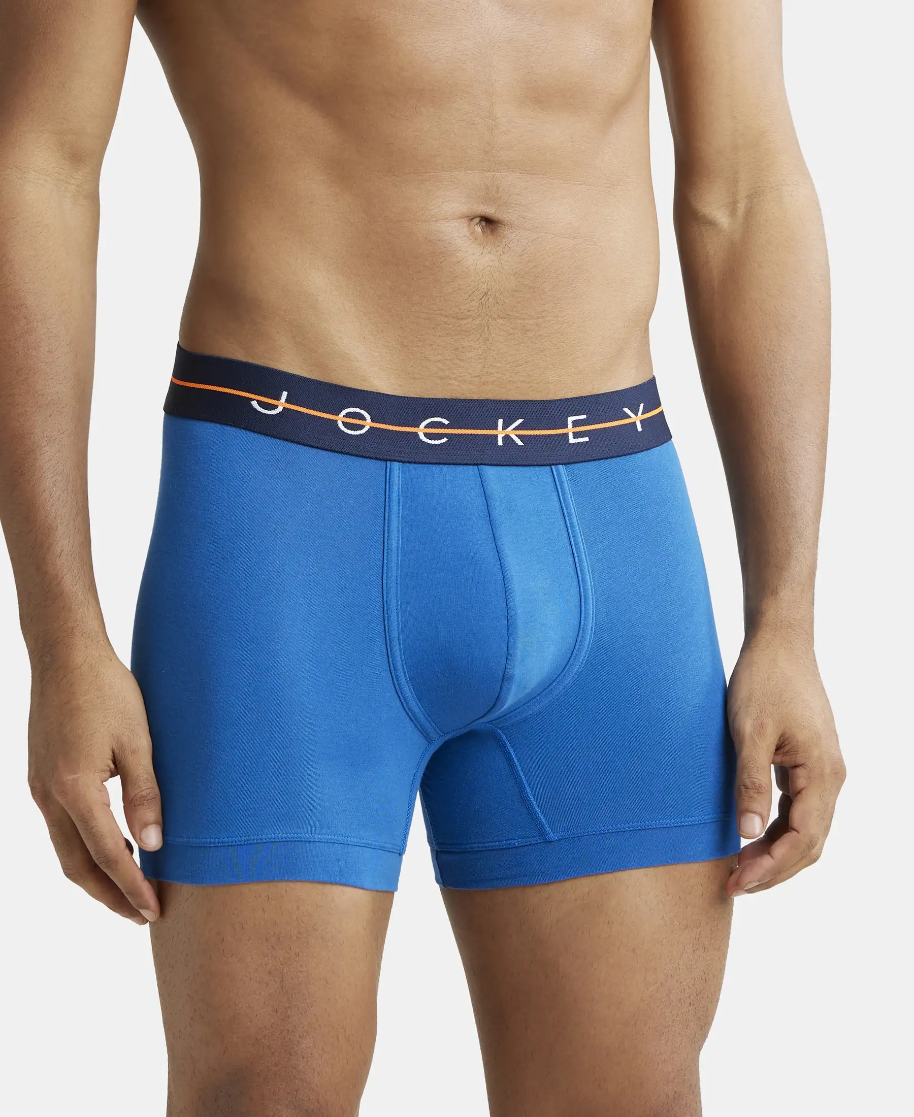 Super Combed Cotton Elastane Stretch Solid Trunk with Ultrasoft Waistband - Classic Blue - Image 2