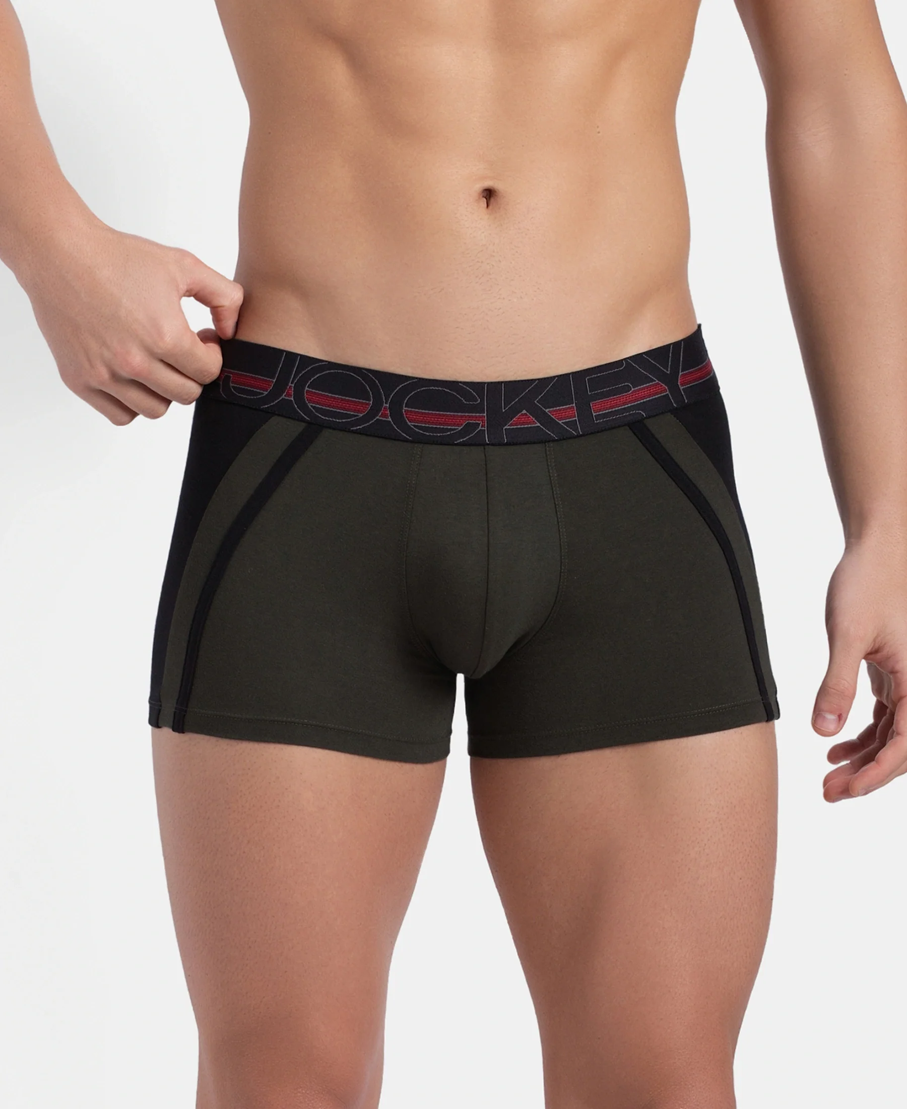 Super Combed Cotton Elastane Stretch Solid Trunk with Ultrasoft Waistband - Deep Olive