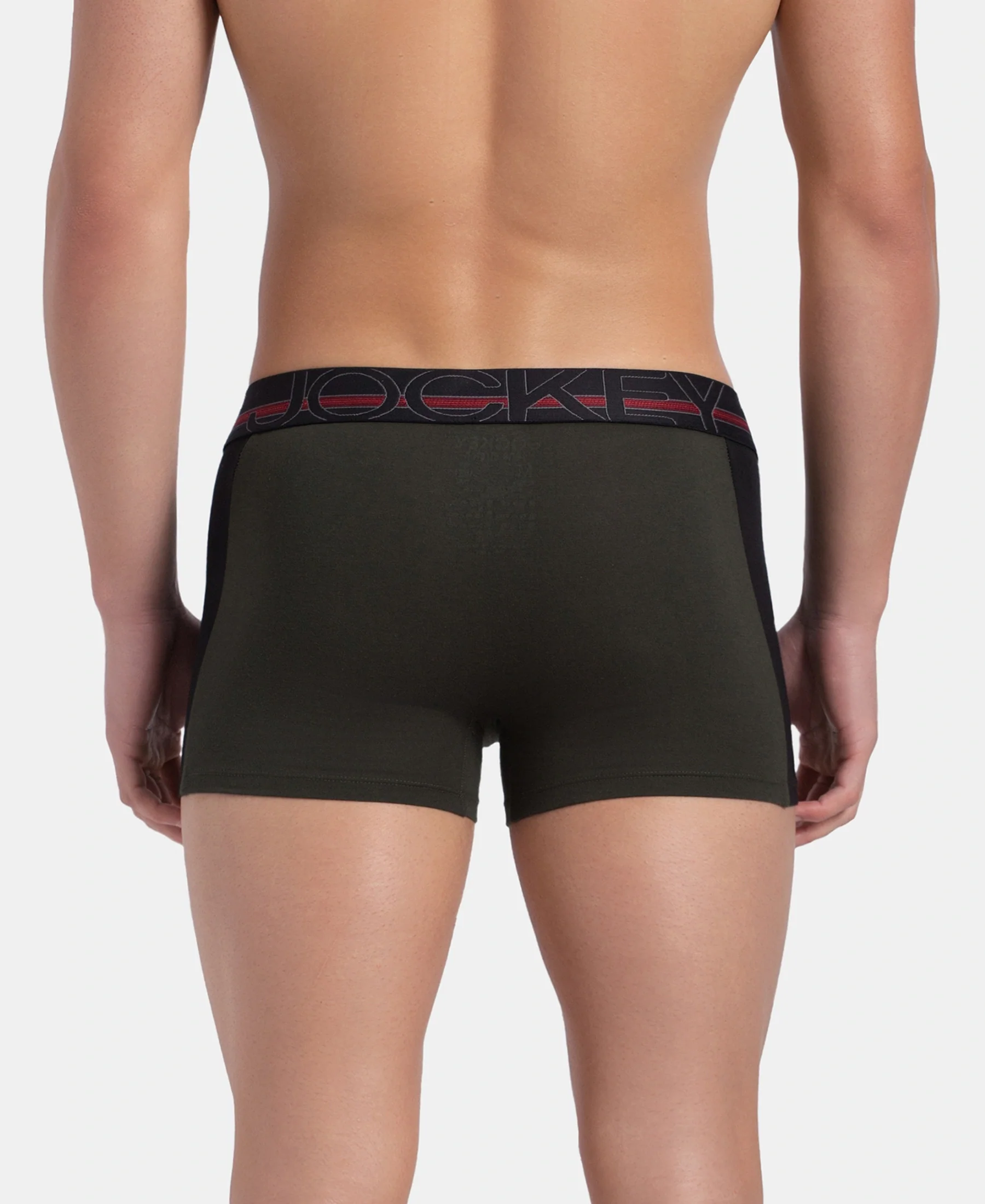 Super Combed Cotton Elastane Stretch Solid Trunk with Ultrasoft Waistband - Deep Olive - Image 3