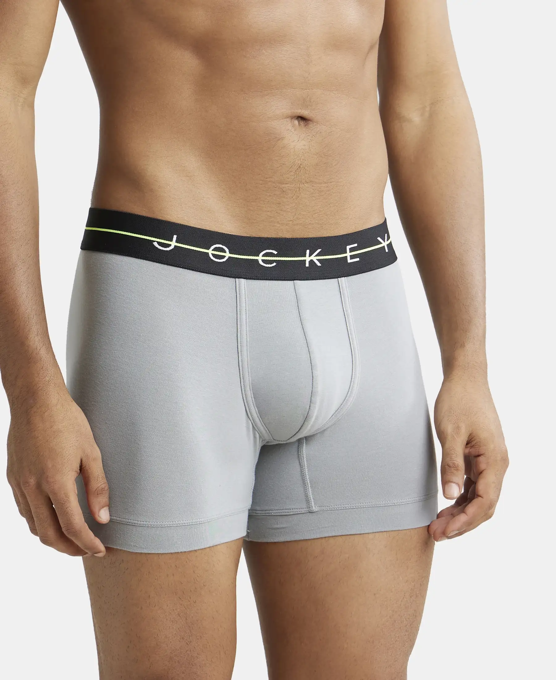 Super Combed Cotton Elastane Stretch Solid Trunk with Ultrasoft Waistband - Monument - Image 2