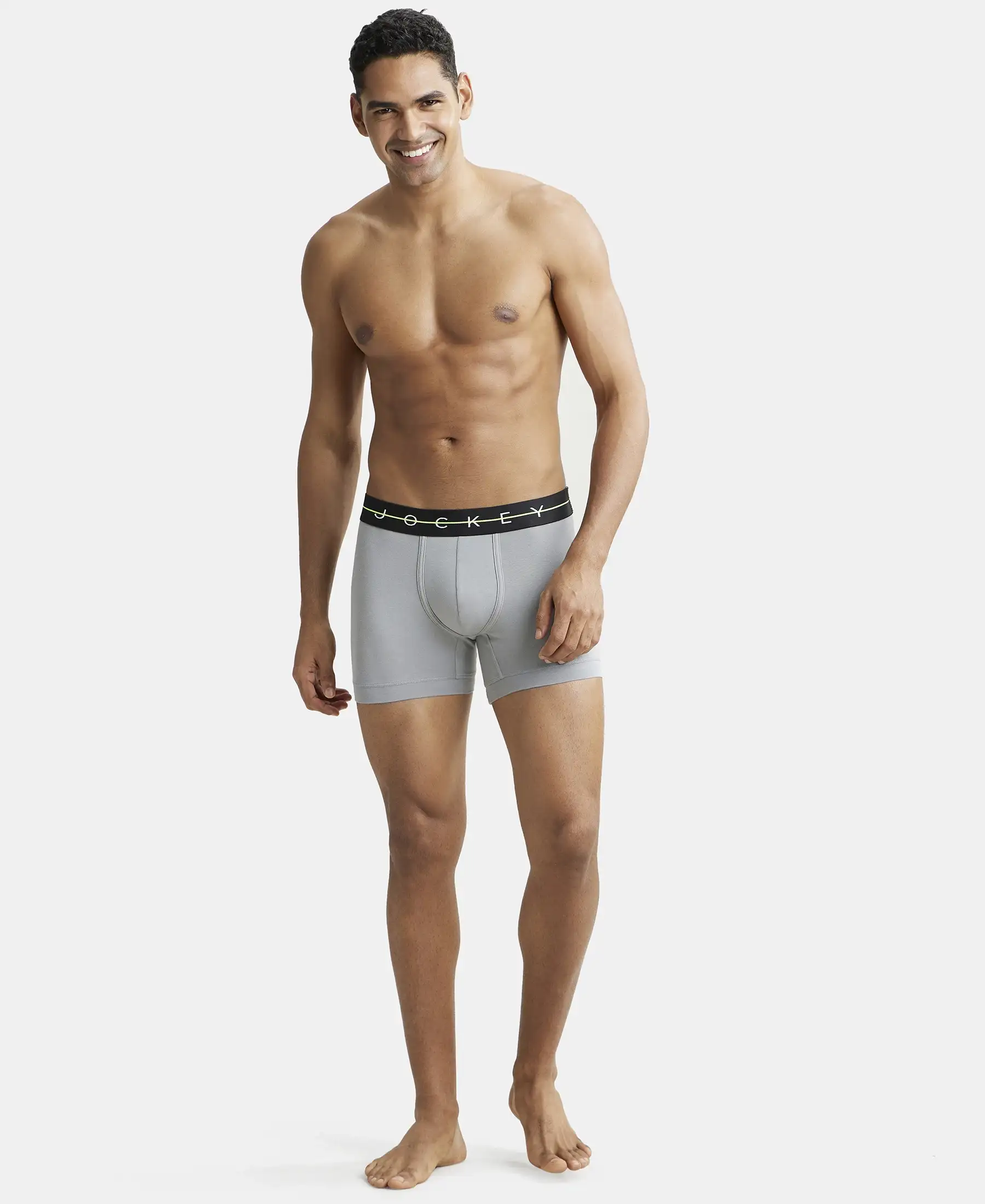 Super Combed Cotton Elastane Stretch Solid Trunk with Ultrasoft Waistband - Monument - Image 4
