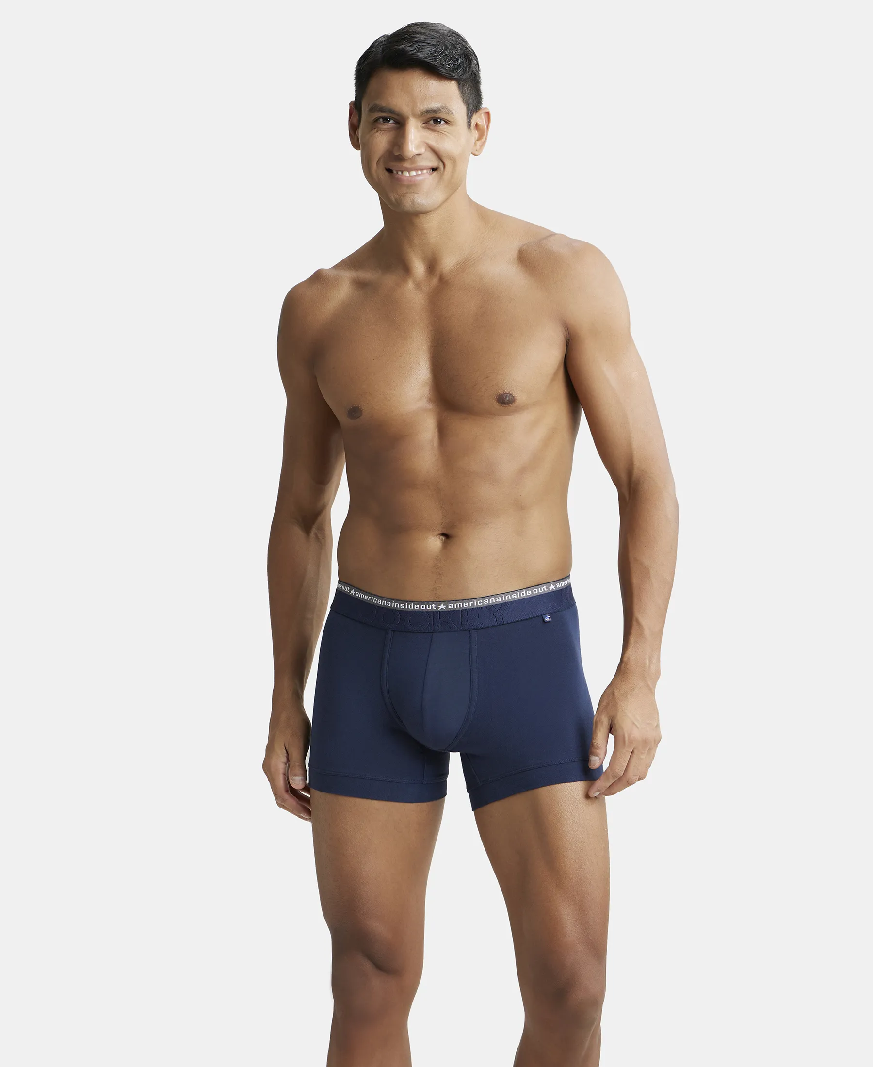Super Combed Cotton Elastane Stretch Solid Trunk with Ultrasoft Waistband - Navy (Pack of 2) - Image 9