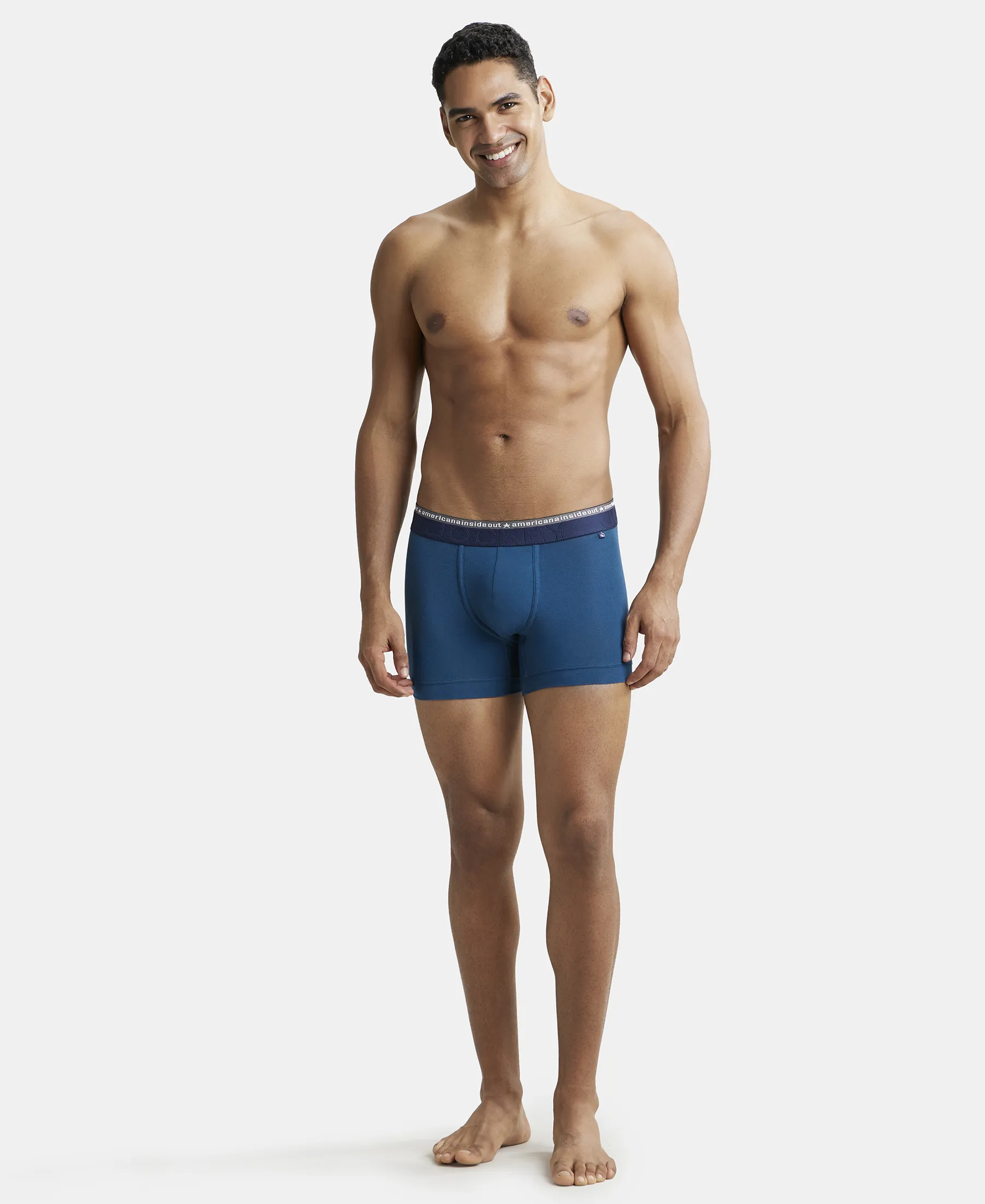 Super Combed Cotton Elastane Stretch Solid Trunk with Ultrasoft Waistband - Seaport Teal (Pack of 2) - Image 4