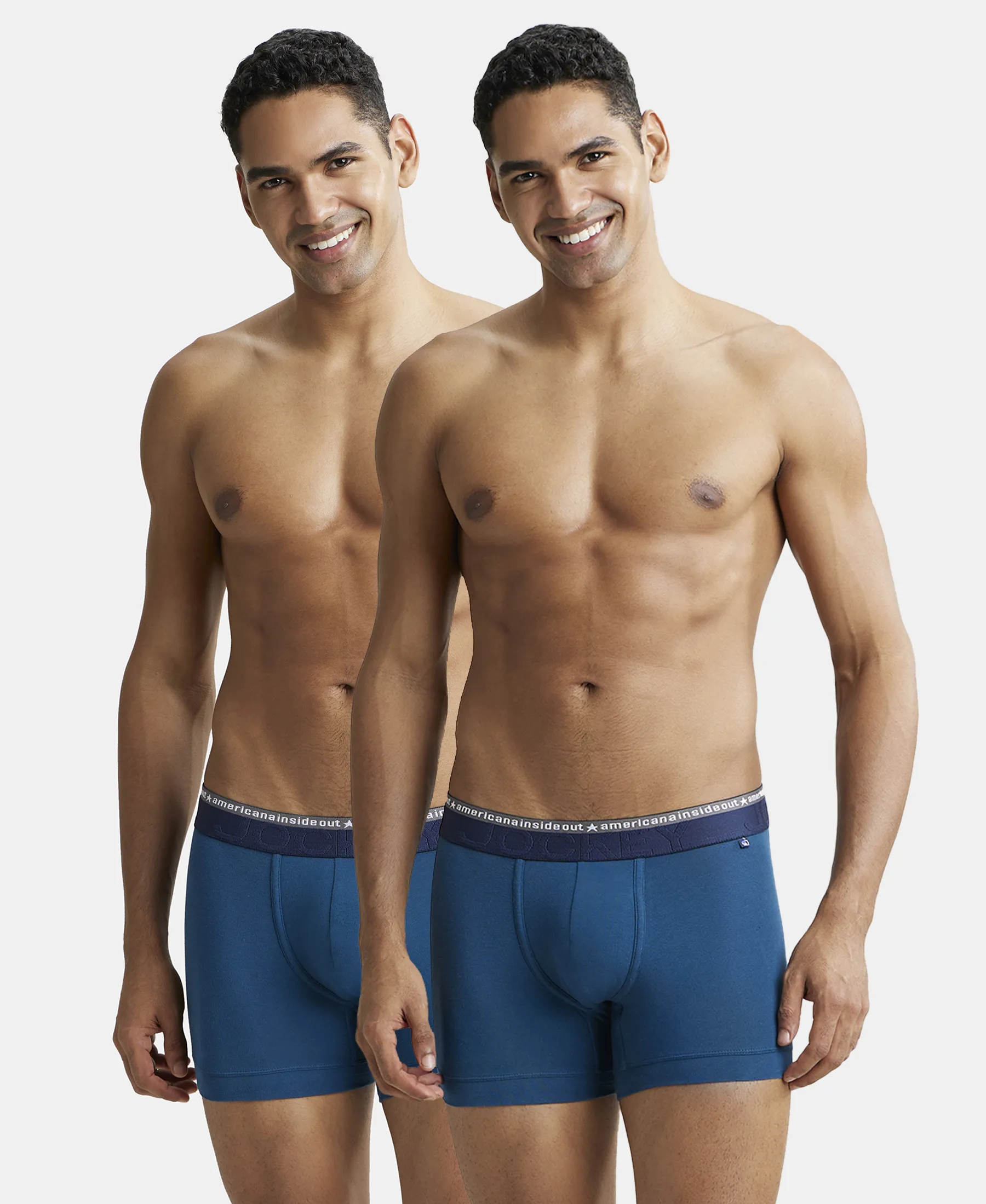 Super Combed Cotton Elastane Stretch Solid Trunk with Ultrasoft Waistband - Seaport Teal (Pack of 2) - Image 5