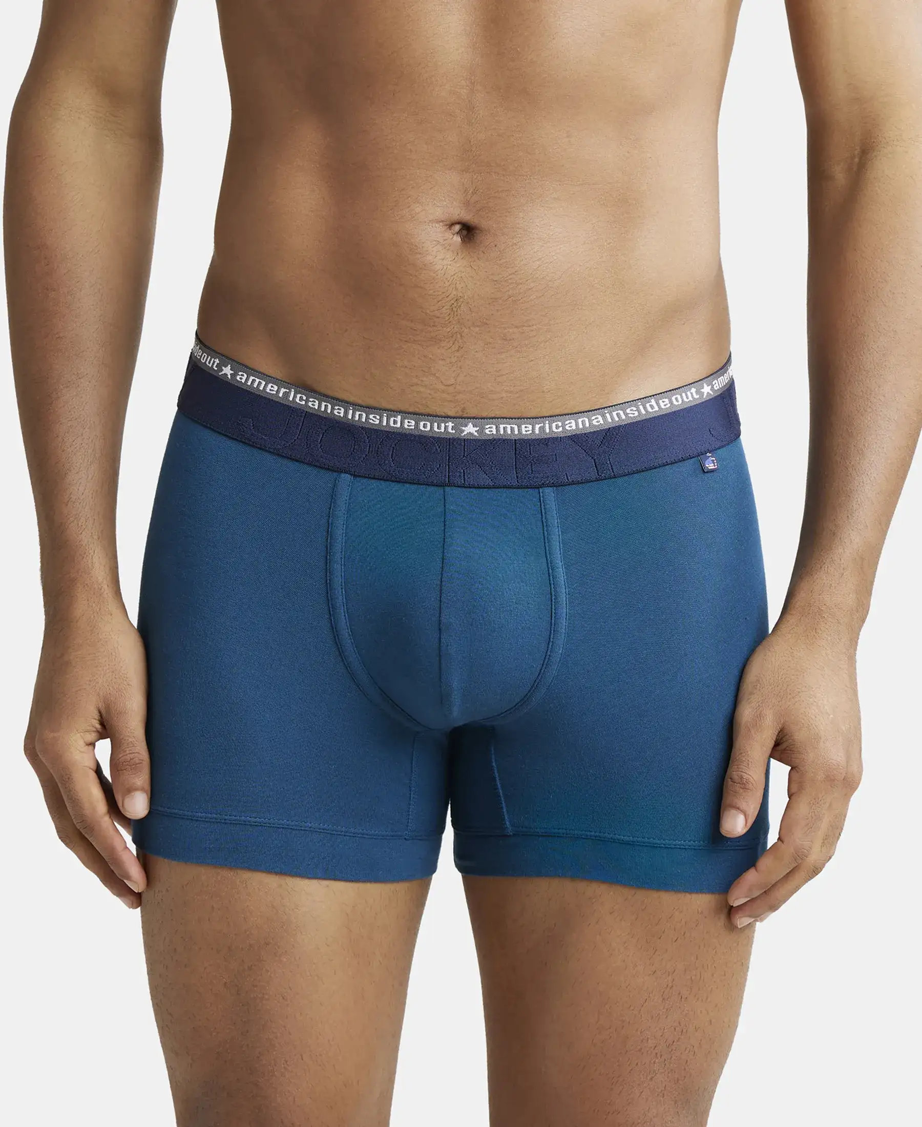 Super Combed Cotton Elastane Stretch Solid Trunk with Ultrasoft Waistband - Seaport Teal (Pack of 2) - Image 7