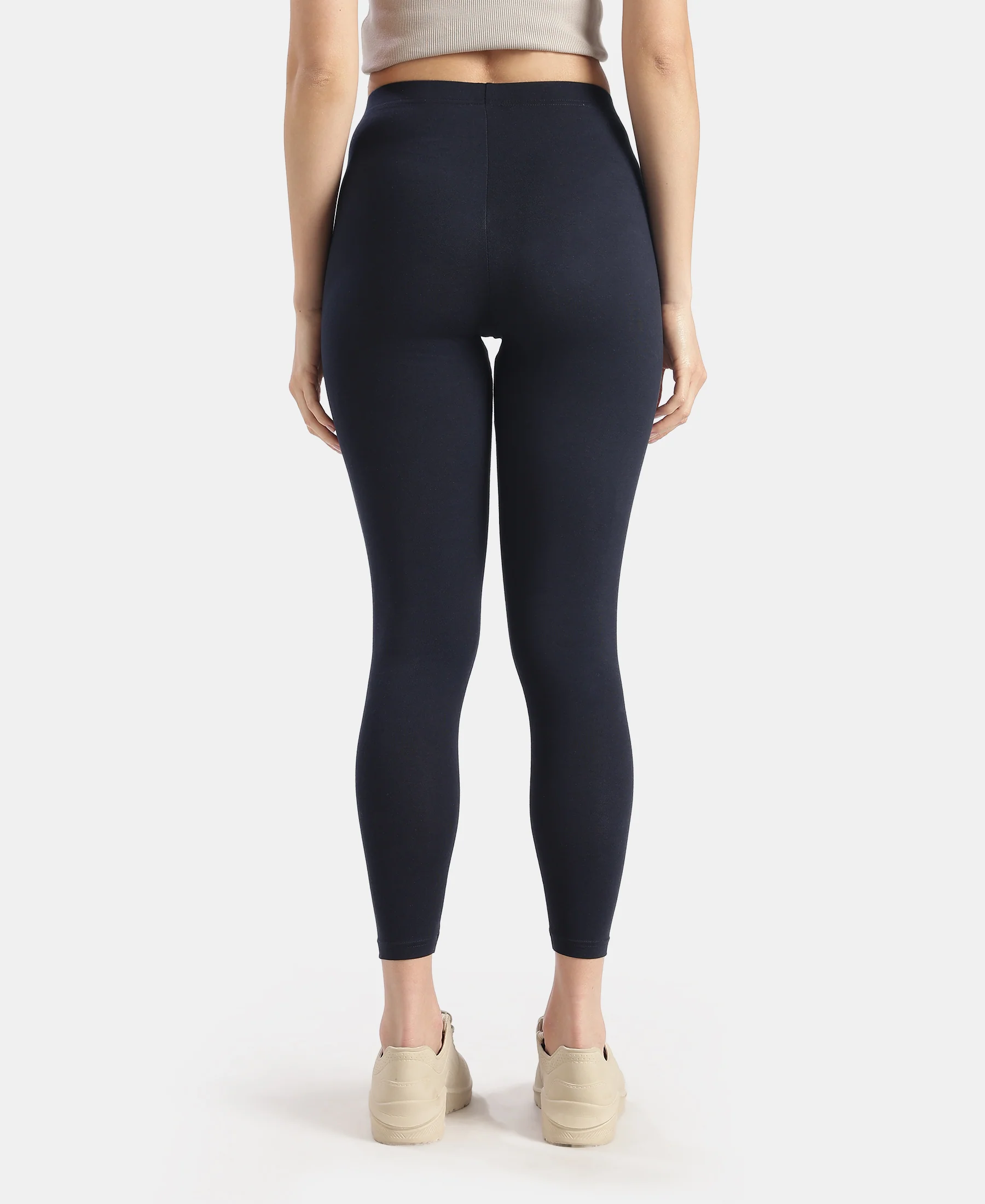 Super Combed Cotton Elastane Stretch Leggings with Ultrasoft Waistband - Cosmic Sapphire - Image 3