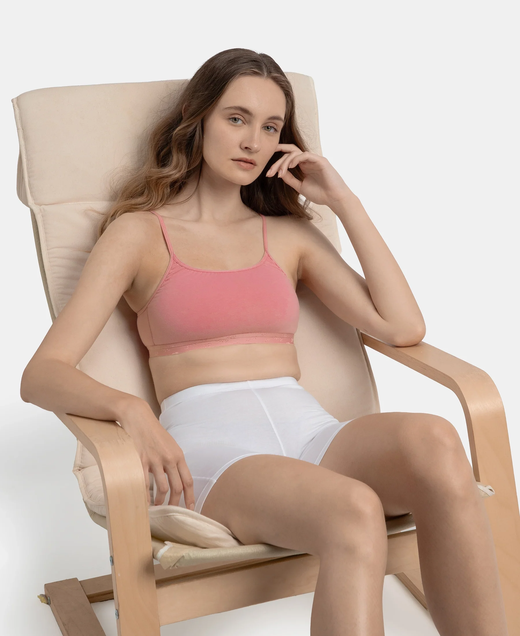 Super Combed Cotton Elastane Stretch Multiway Styled Crop Top With Adjustable Straps and StayFresh Treatment - Rose - Image 5