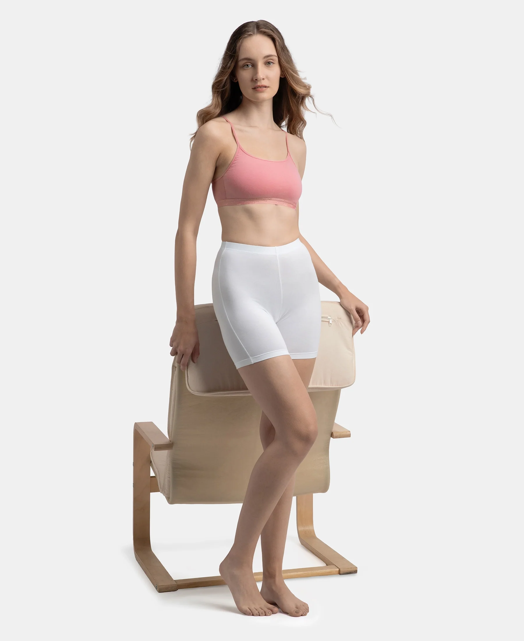 Super Combed Cotton Elastane Stretch Multiway Styled Crop Top With Adjustable Straps and StayFresh Treatment - Rose - Image 6