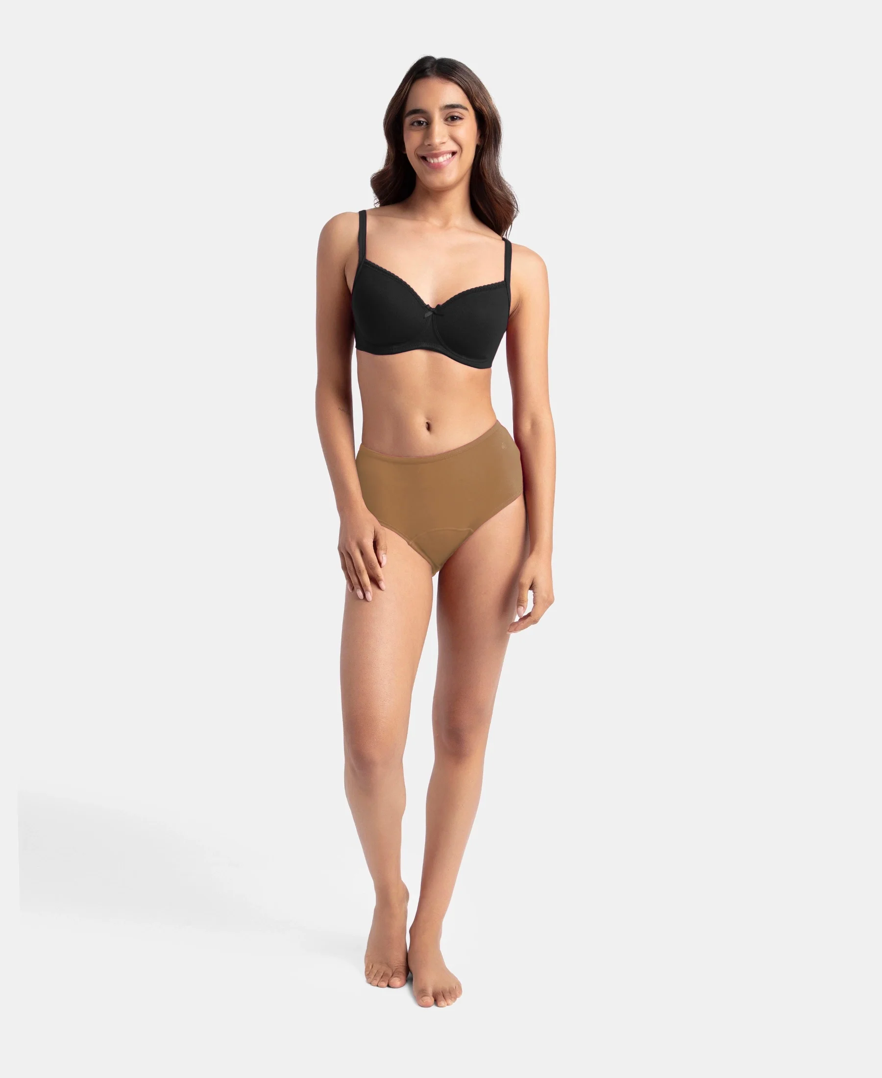 Super Combed Cotton Elastane Stretch Period Panty with Leak Proof Inner Absorbent Layer and StayFresh Treatment - Desert Taupe - Image 4