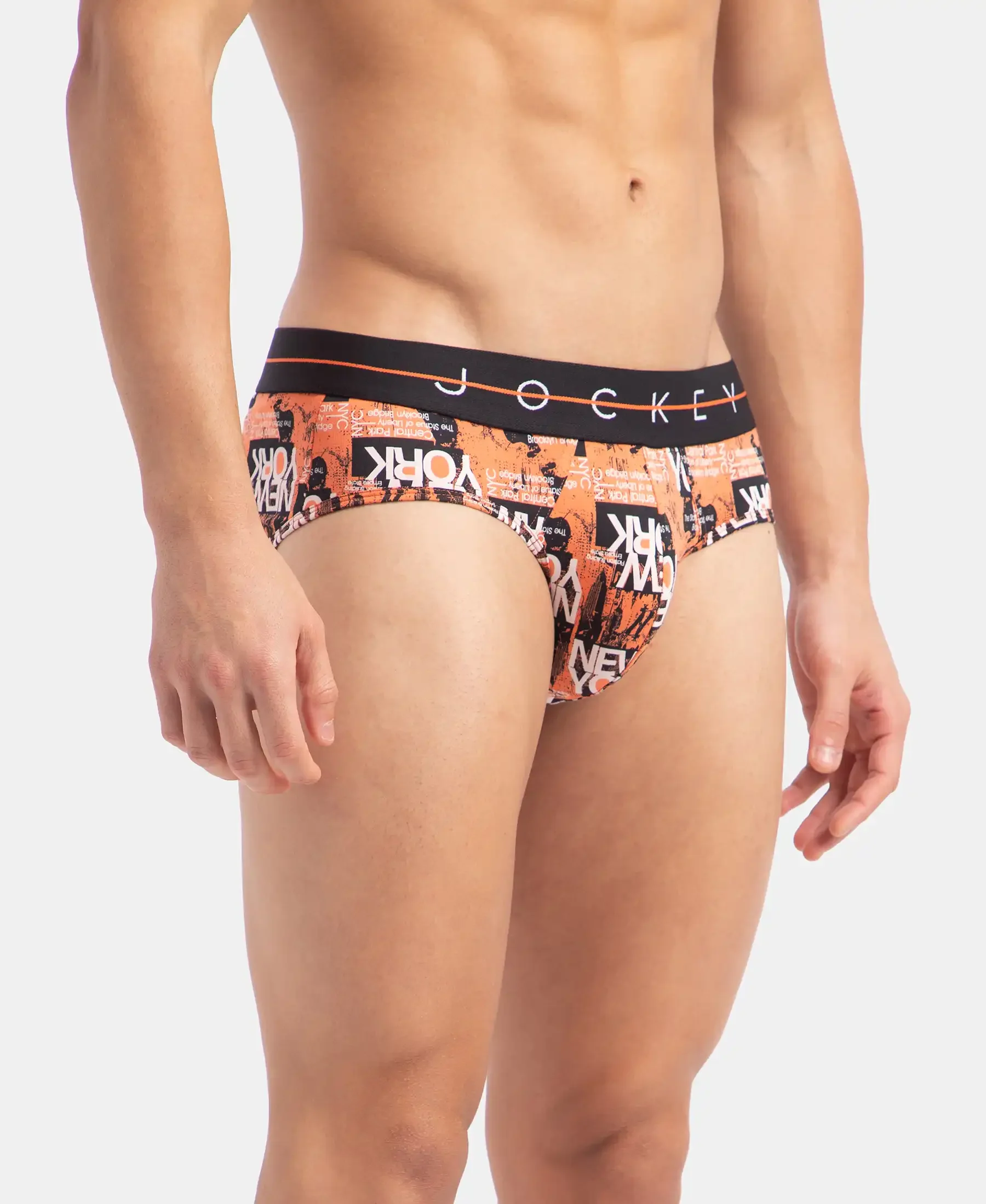 Super Combed Cotton Elastane Stretch Printed Brief with Ultrasoft Waistband - Flamingo - Image 2