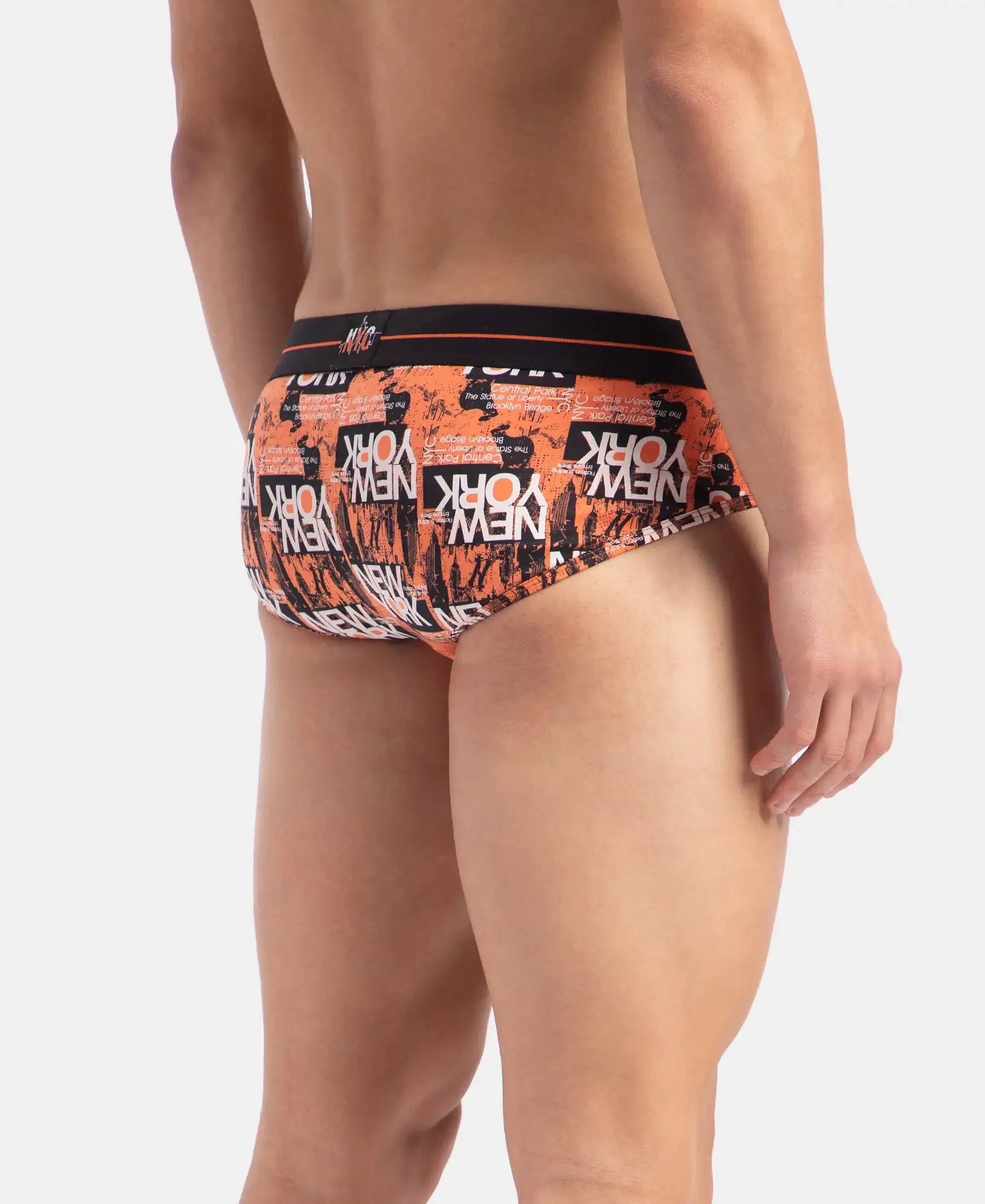 Super Combed Cotton Elastane Stretch Printed Brief with Ultrasoft Waistband - Flamingo - Image 3