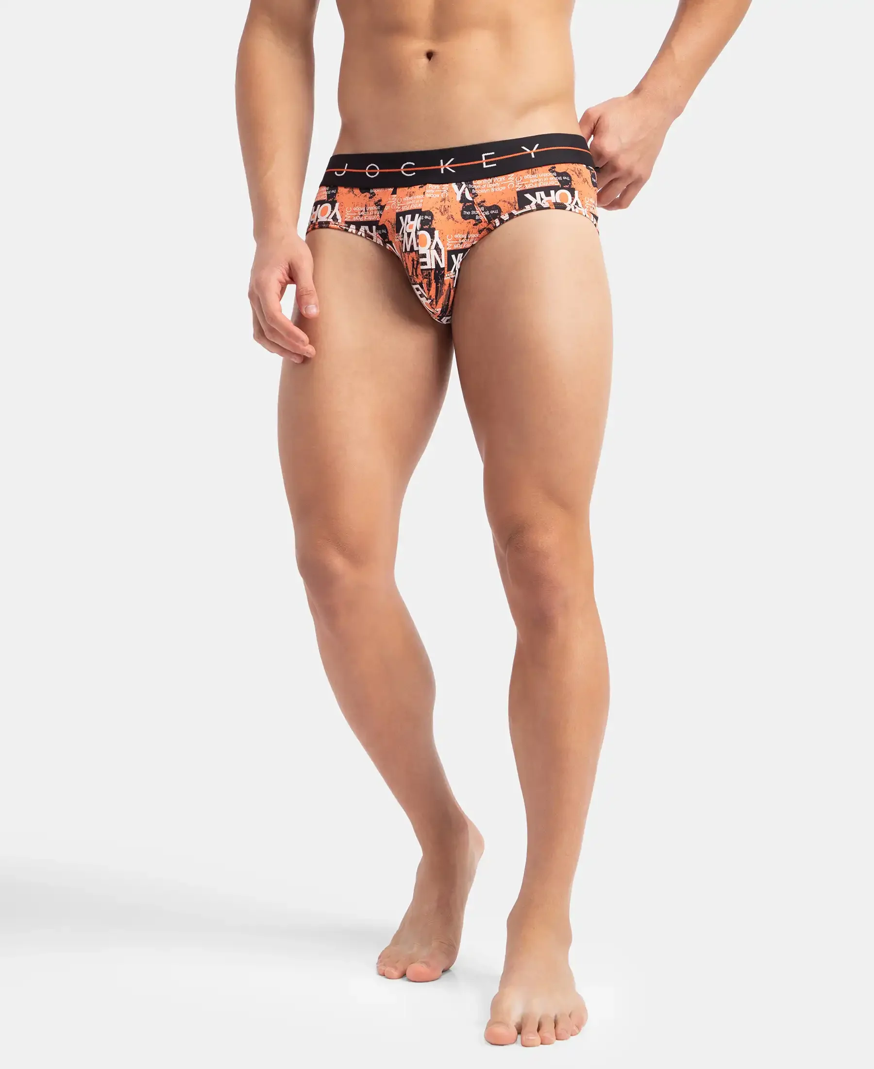 Super Combed Cotton Elastane Stretch Printed Brief with Ultrasoft Waistband - Flamingo - Image 5