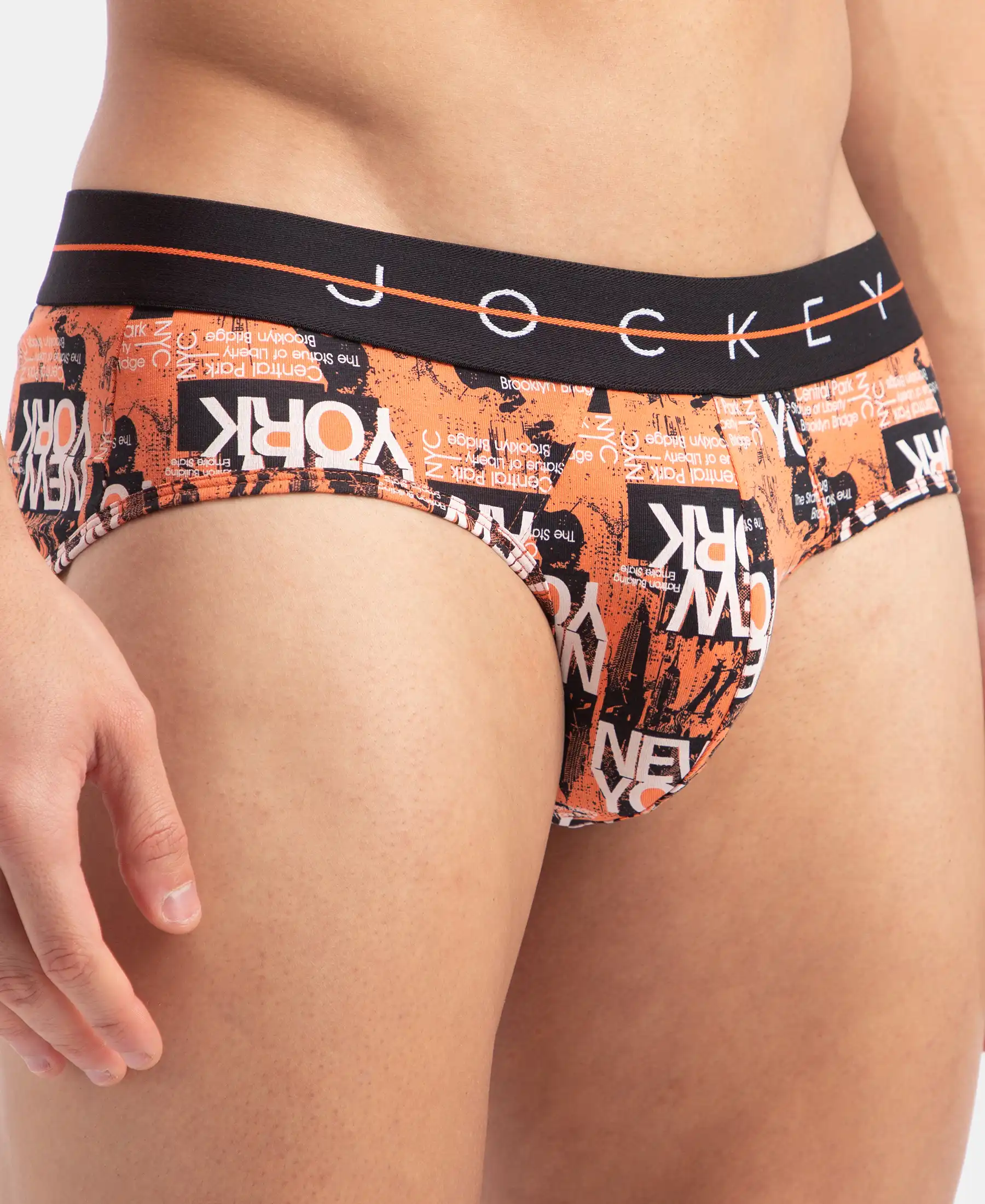 Super Combed Cotton Elastane Stretch Printed Brief with Ultrasoft Waistband - Flamingo - Image 7