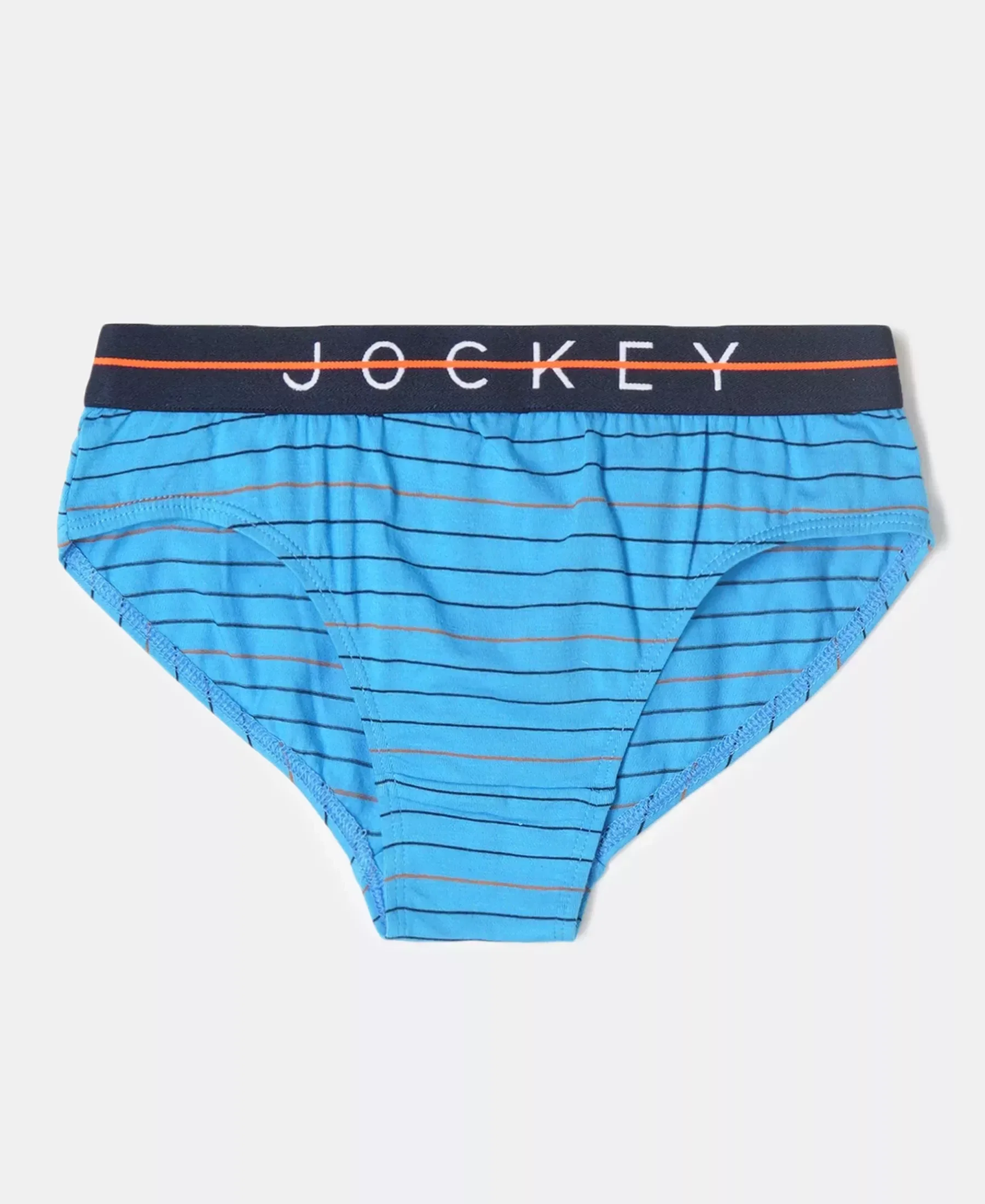 Super Combed Cotton Elastane Stretch Printed Brief with Ultrasoft Waistband - Malibu Blue - Ensign Blue (Pack of 2) - Image 6