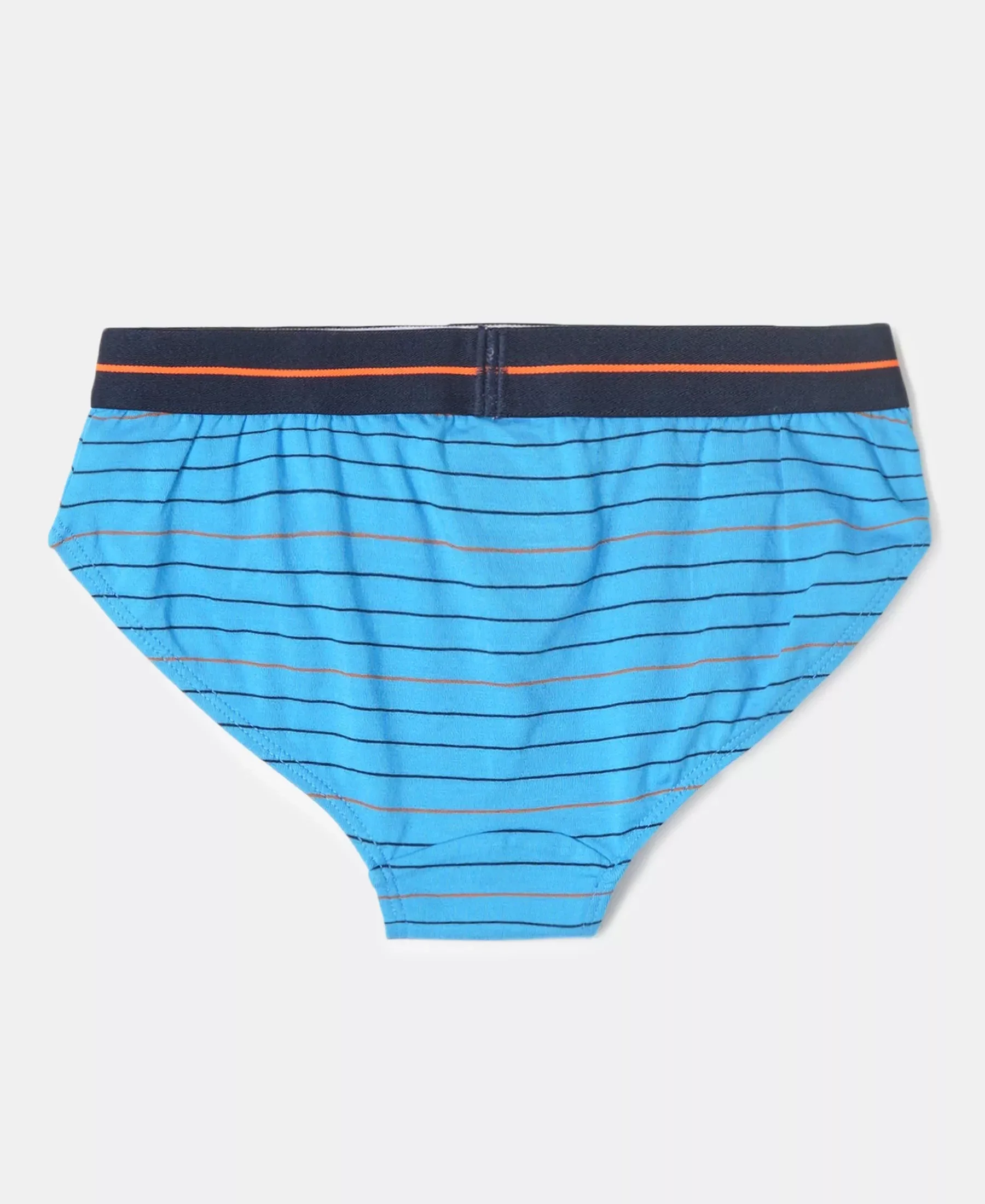 Super Combed Cotton Elastane Stretch Printed Brief with Ultrasoft Waistband - Malibu Blue - Ensign Blue (Pack of 2) - Image 7