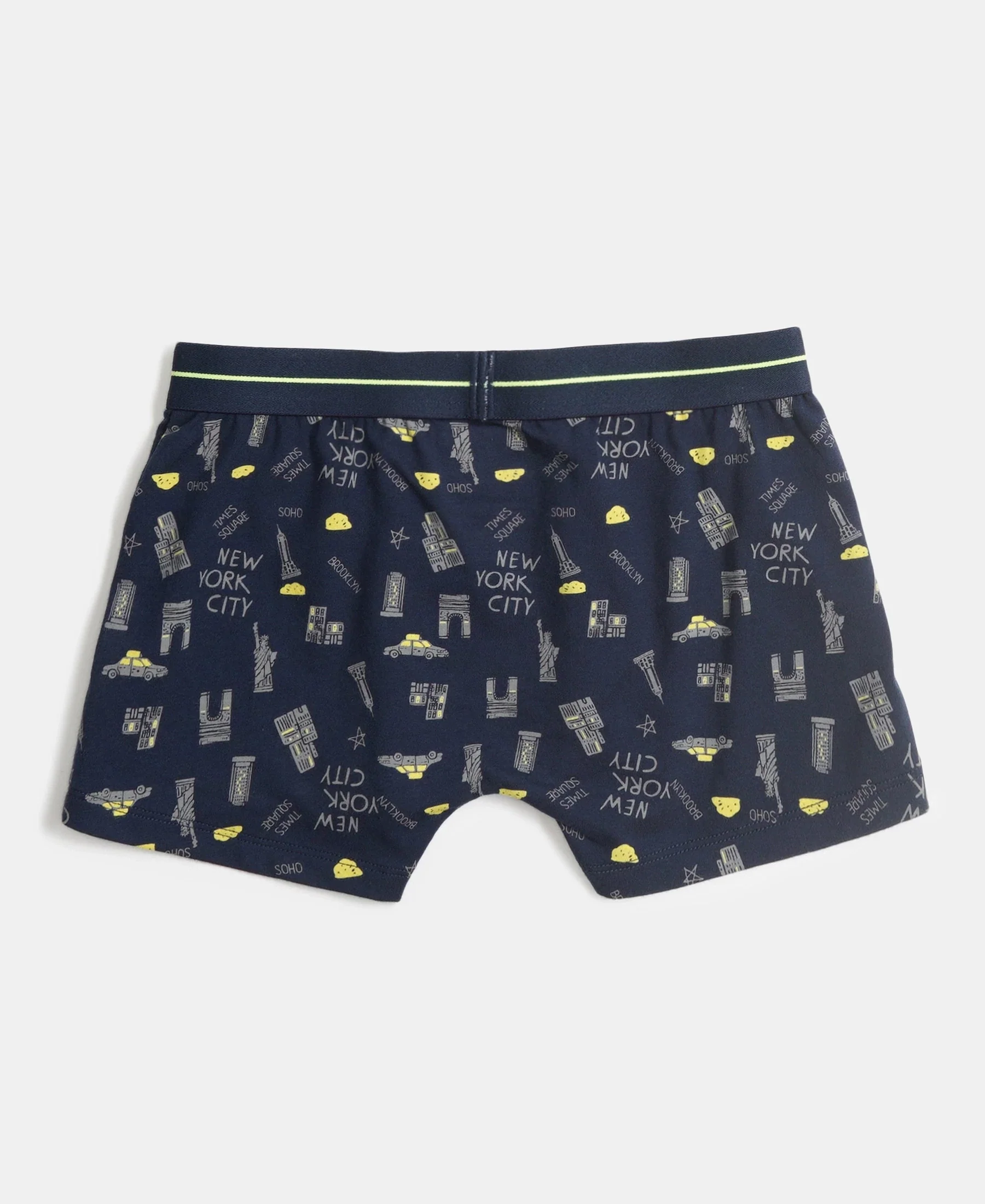 Super Combed Cotton Elastane Stretch Printed Trunk with Front Open Fly and Ultrasoft Waistband - Monument - Navy (Pack of 2) - Image 3