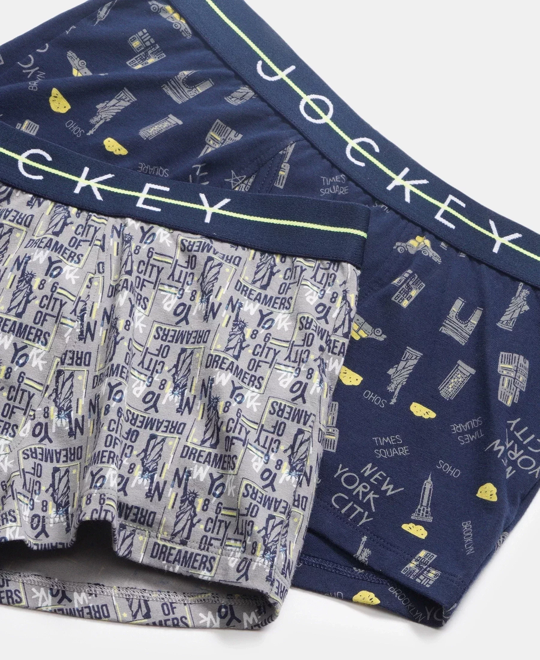 Super Combed Cotton Elastane Stretch Printed Trunk with Front Open Fly and Ultrasoft Waistband - Monument - Navy (Pack of 2) - Image 4