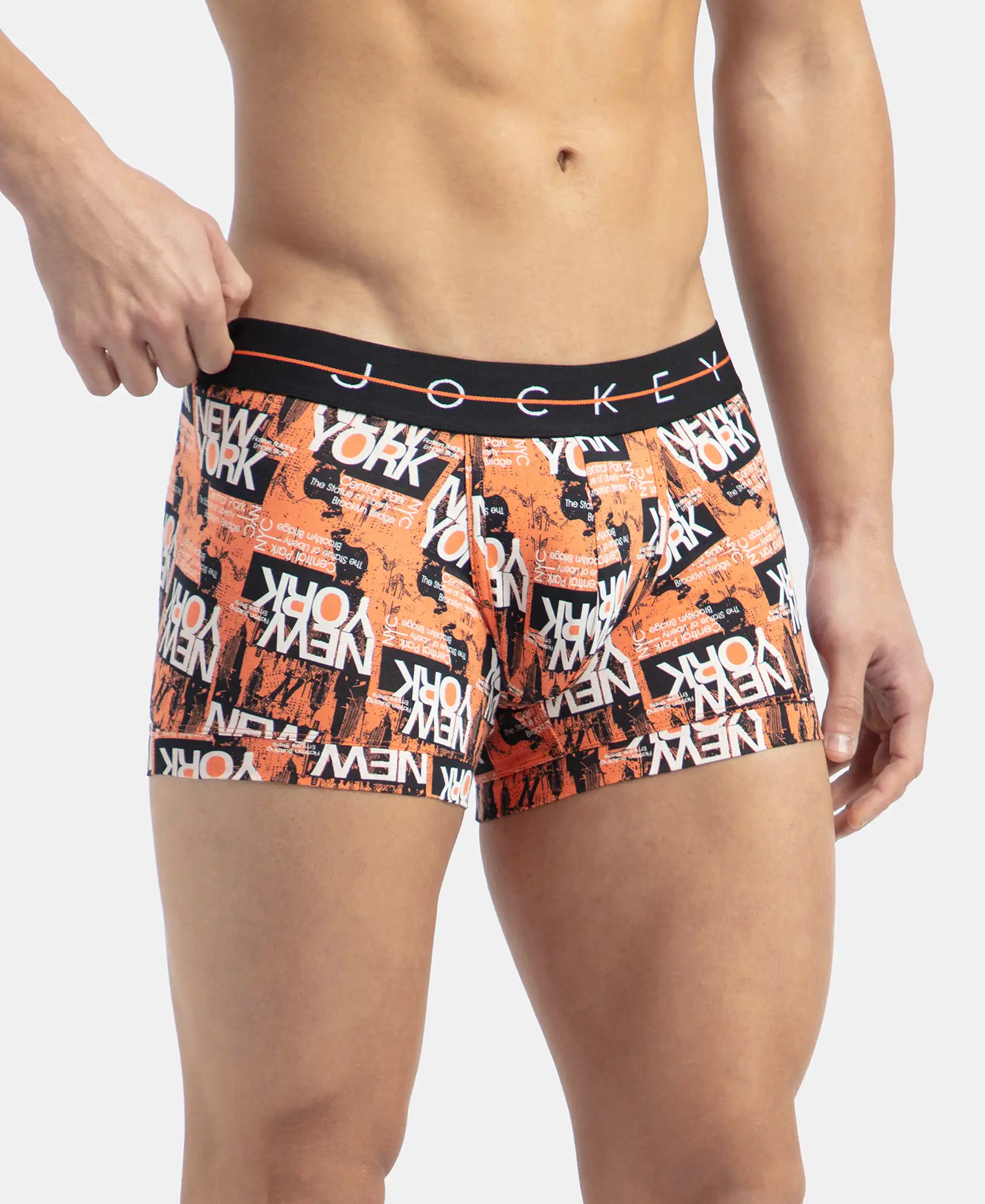 Super Combed Cotton Elastane Stretch Printed Trunk with Ultrasoft Waistband - Flamingo - Image 2