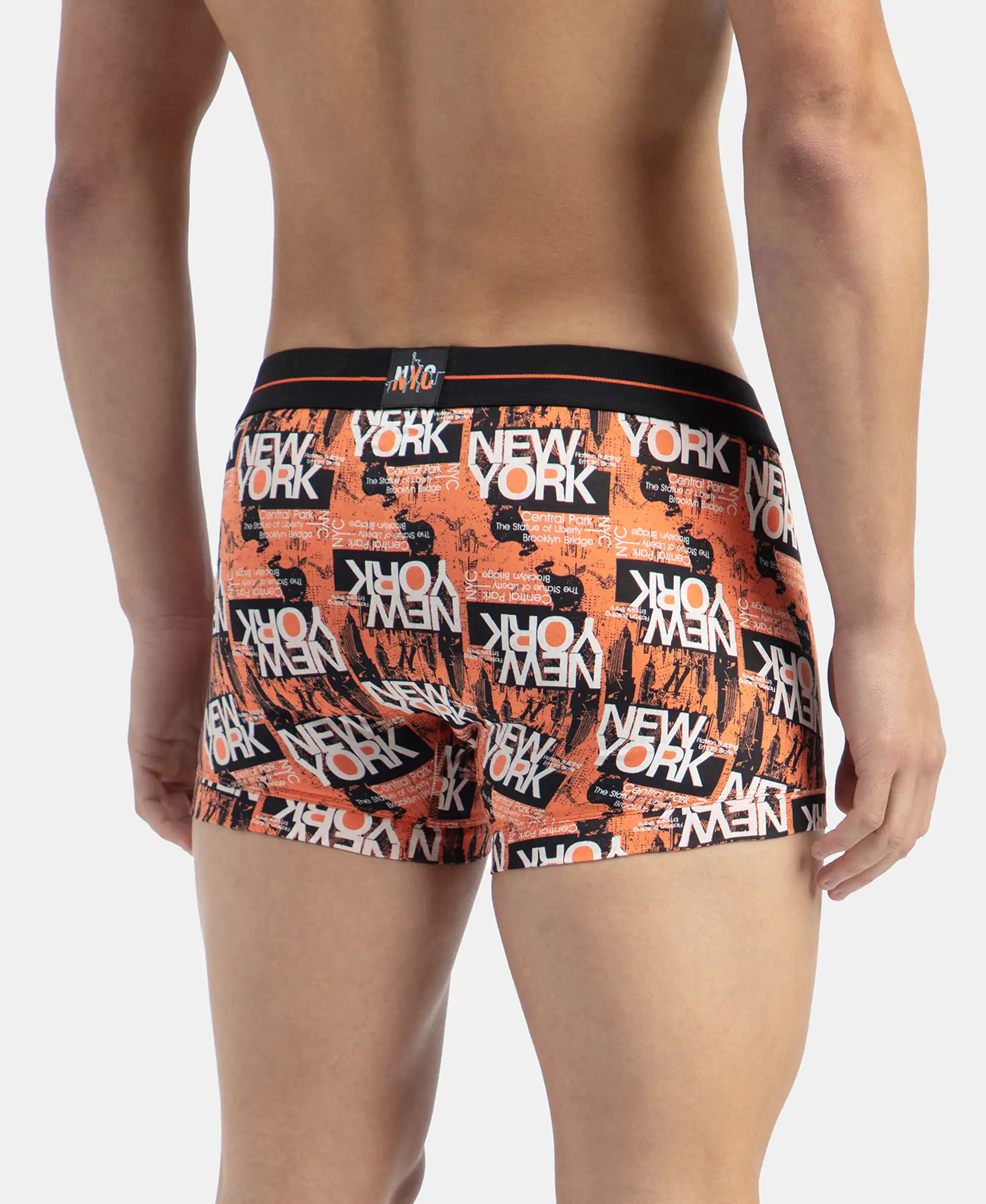 Super Combed Cotton Elastane Stretch Printed Trunk with Ultrasoft Waistband - Flamingo - Image 3