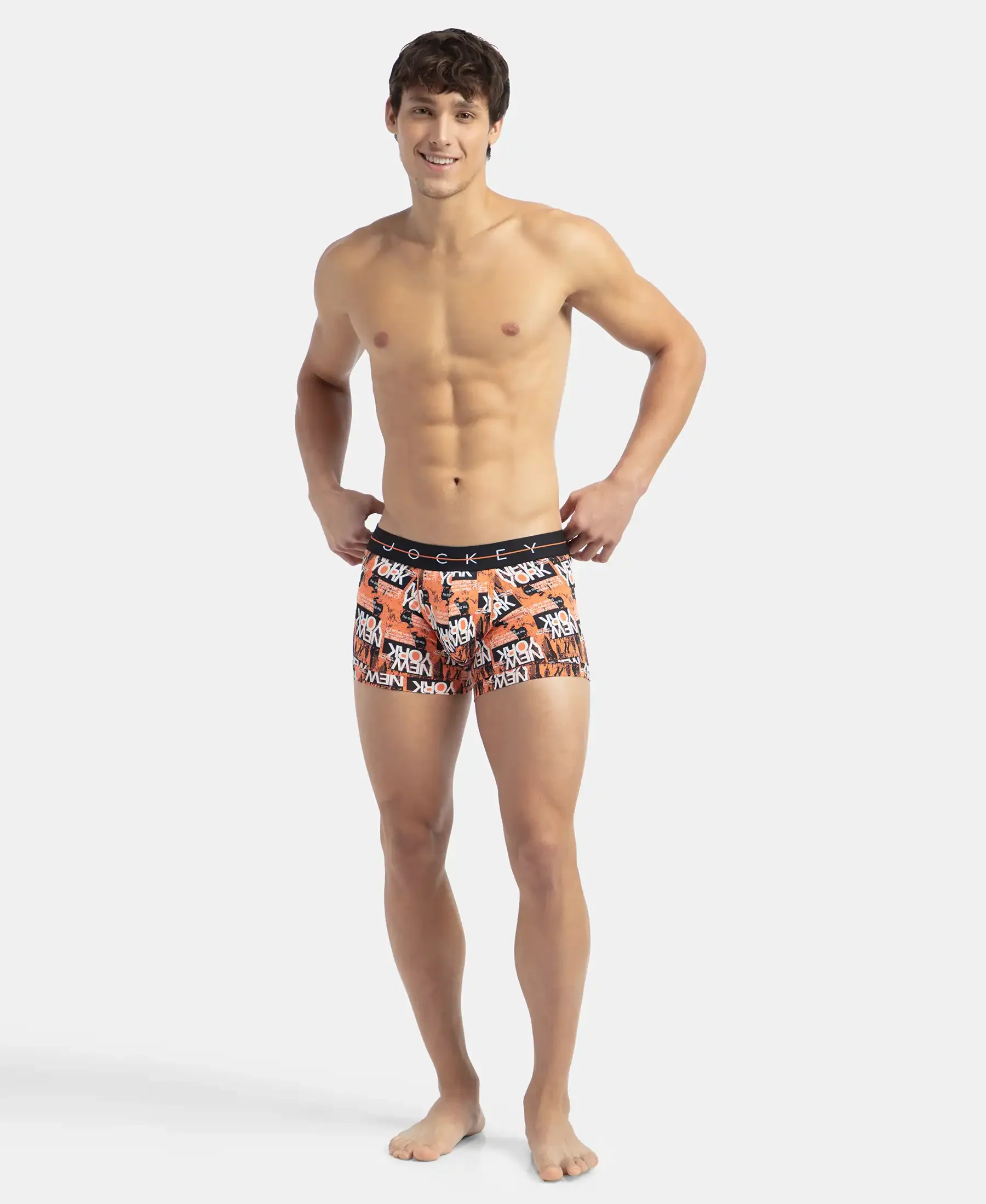Super Combed Cotton Elastane Stretch Printed Trunk with Ultrasoft Waistband - Flamingo - Image 4