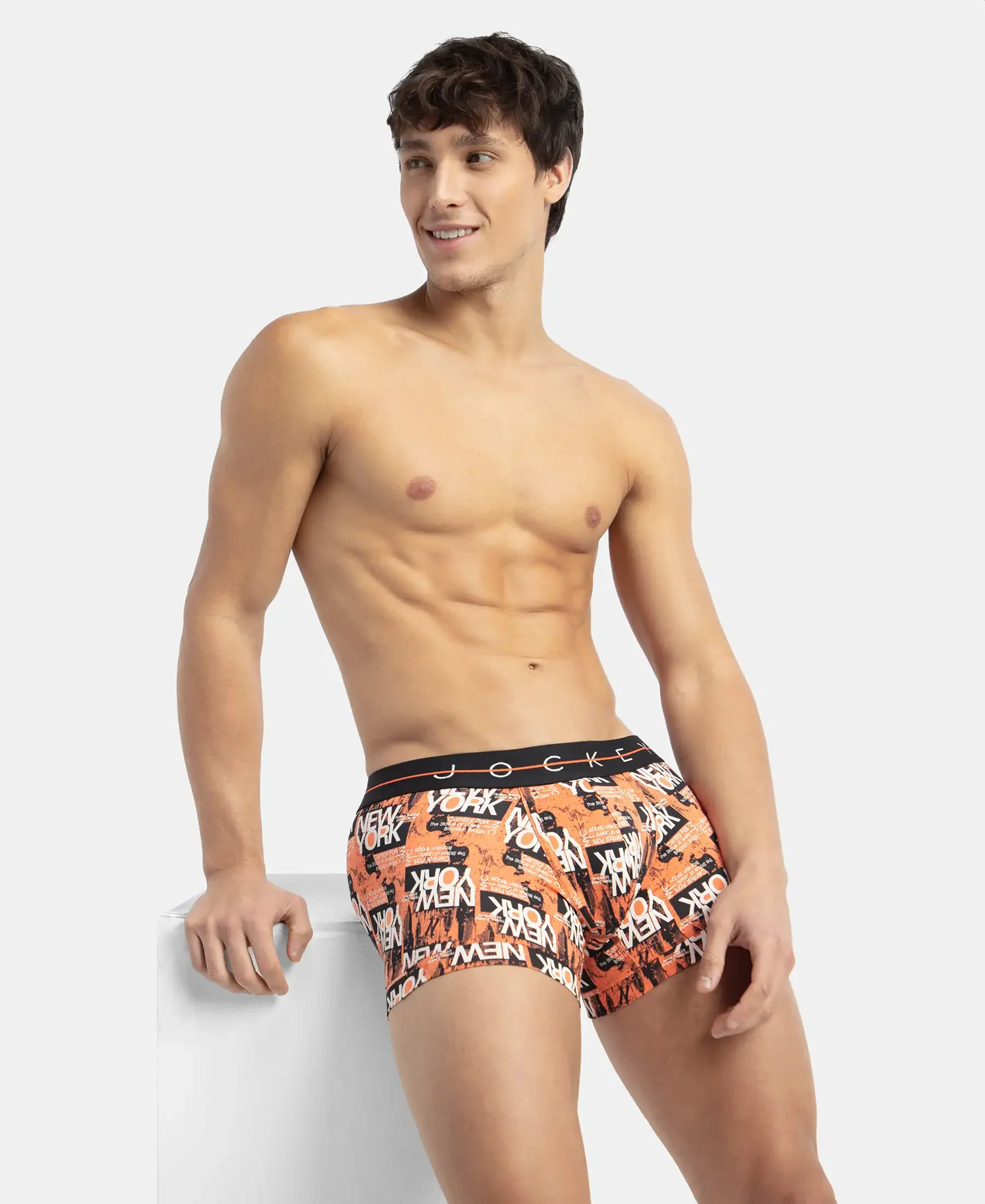 Super Combed Cotton Elastane Stretch Printed Trunk with Ultrasoft Waistband - Flamingo - Image 5