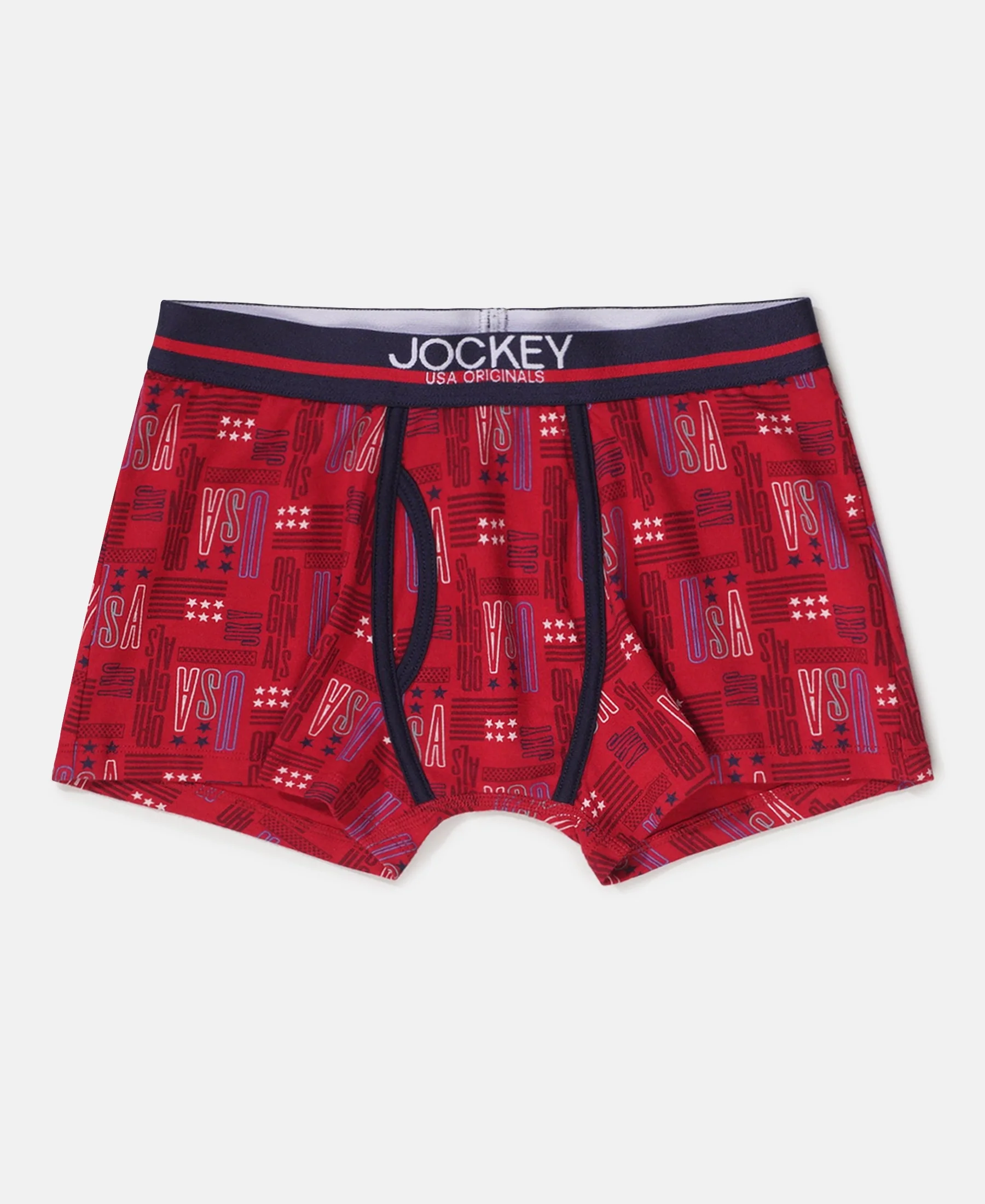 Super Combed Cotton Elastane Stretch Printed Trunk with Ultrasoft Waistband - Chili Pepper & Vallarta Blue (Pack of 2) - Image 4