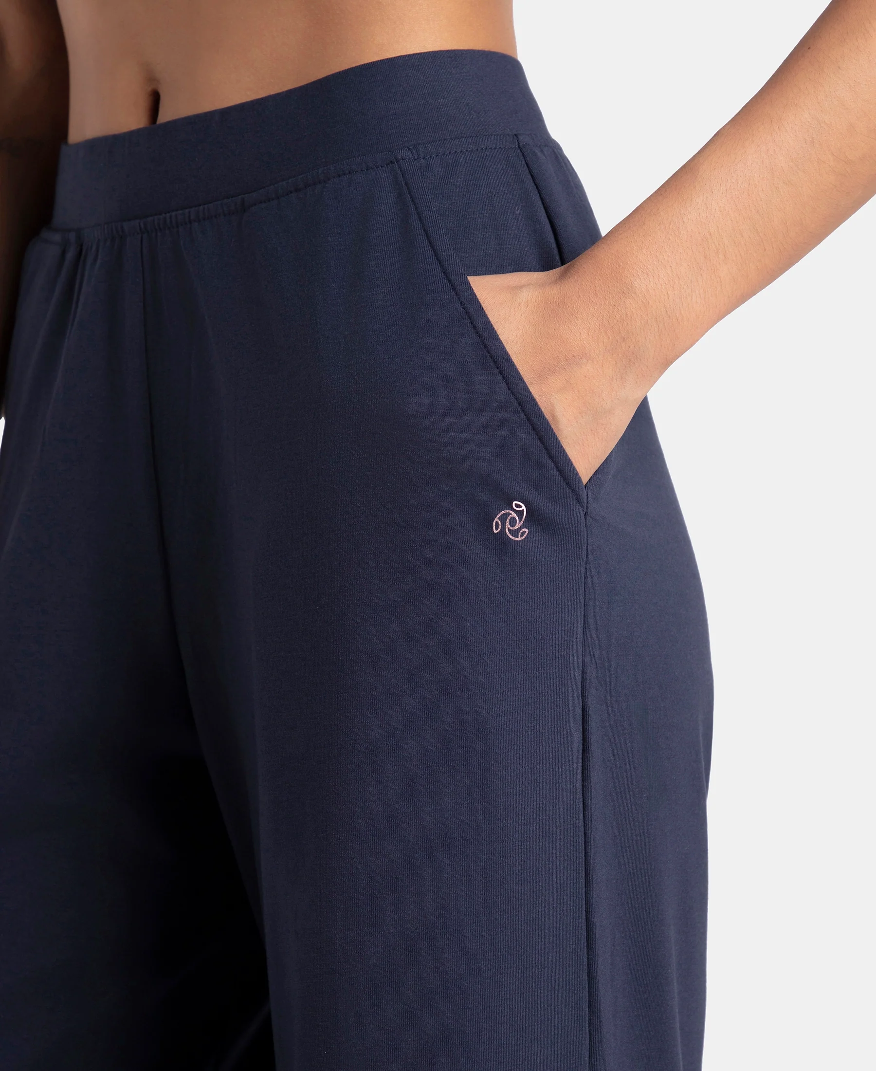 Super Combed Cotton Rich Elastane Stretch Relaxed Fit Culottes - Navy Blazer - Image 6