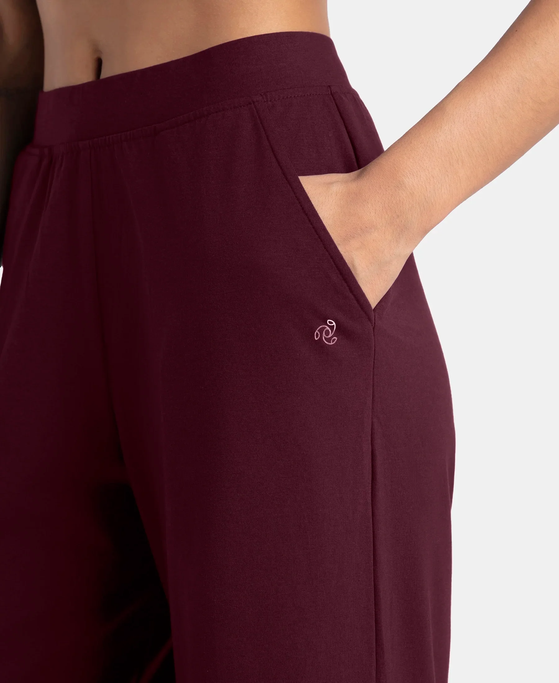 Super Combed Cotton Rich Elastane Stretch Relaxed Fit Culottes - Wine Tasting - Image 6