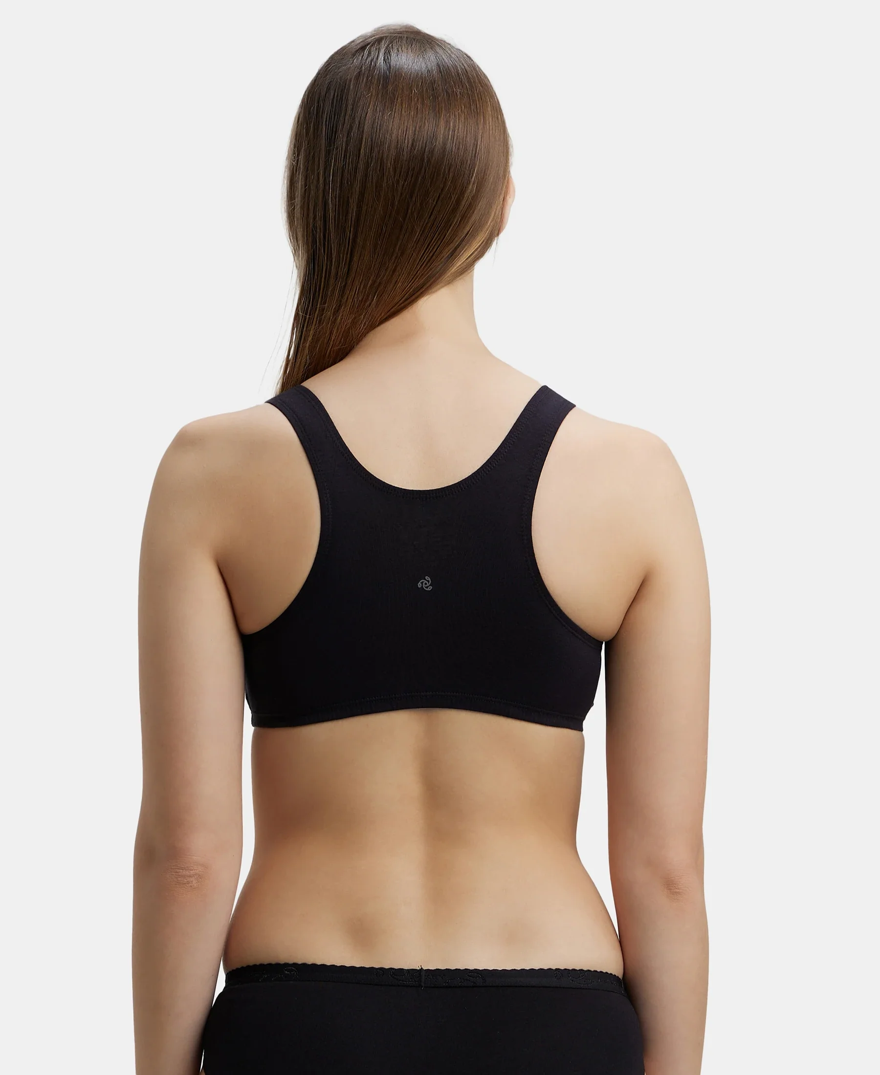 Super Combed Cotton Elastane Stretch Slip On Crop Top With StayFresh Treatment - Black - Image 3