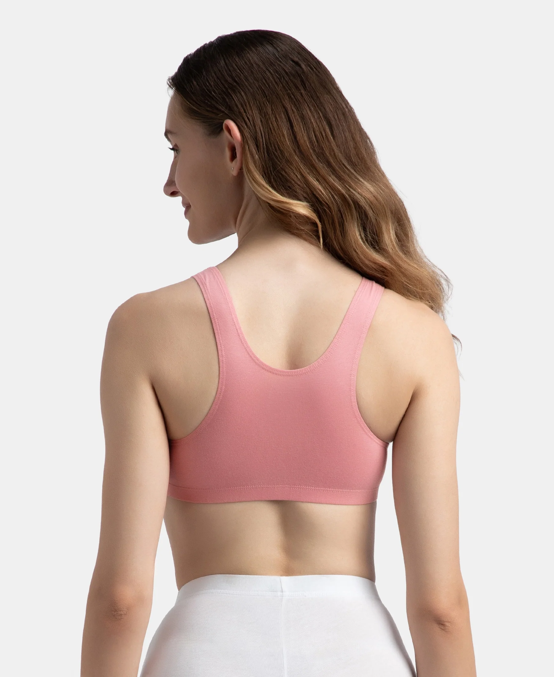 Super Combed Cotton Elastane Stretch Slip On Crop Top With StayFresh Treatment - Rose - Image 3