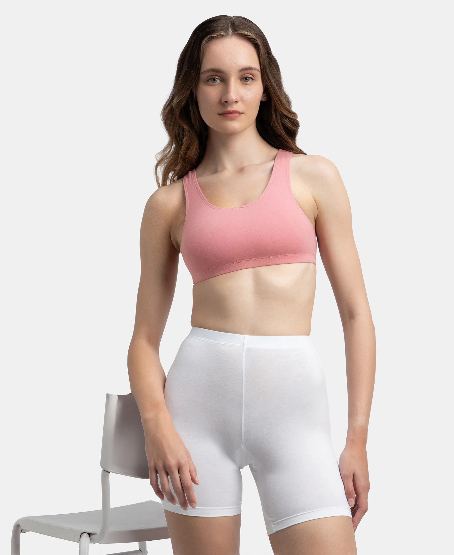 Super Combed Cotton Elastane Stretch Slip On Crop Top With StayFresh Treatment - Rose - Image 5