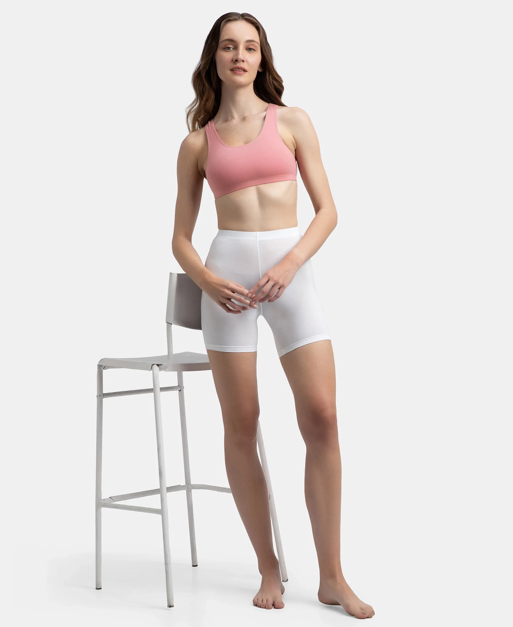 Super Combed Cotton Elastane Stretch Slip On Crop Top With StayFresh Treatment - Rose - Image 6