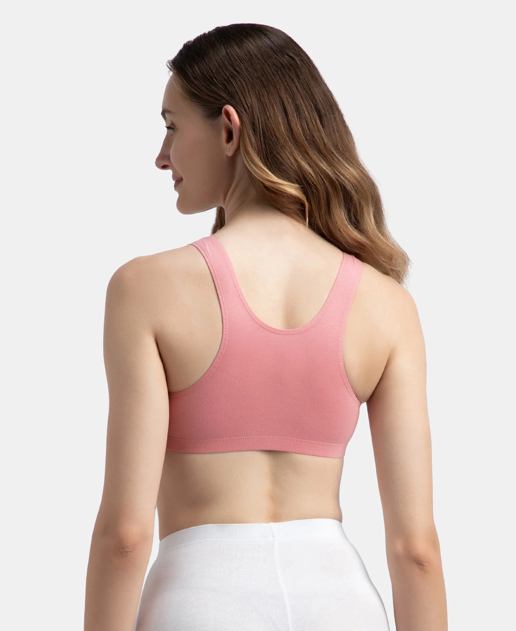 Super Combed Cotton Elastane Stretch Slip On Crop Top With StayFresh Treatment - Rose - Image 8