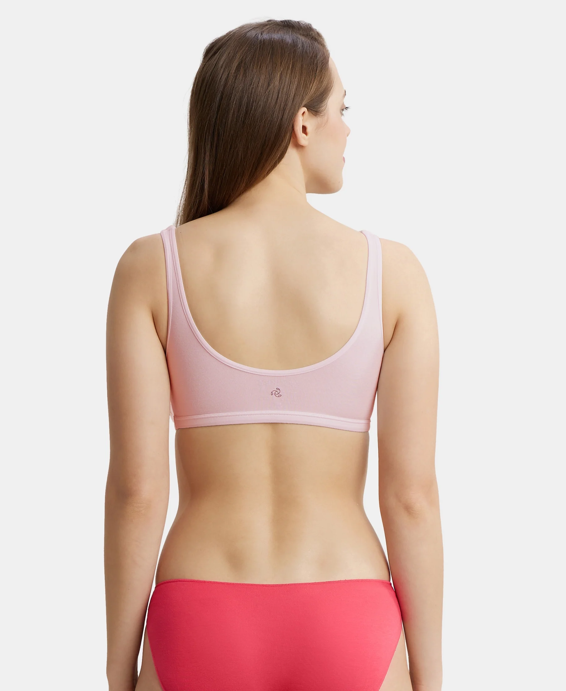 Super Combed Cotton Elastane Stretch Slip On Lounge Bra With StayFresh Treatment - Crush N Blush - Image 3